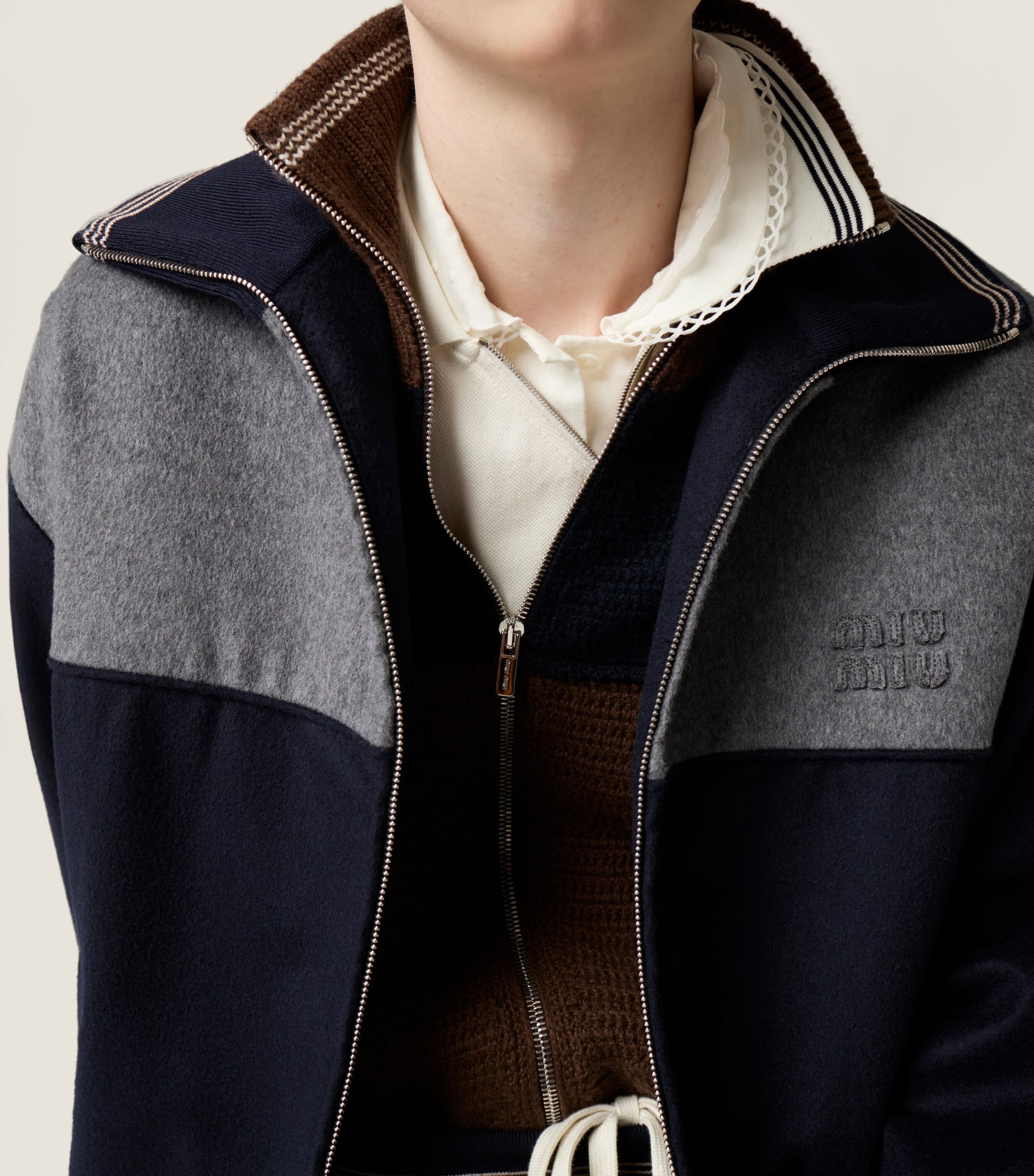 Cotton Zipped Polo Shirt F0009 Image 4