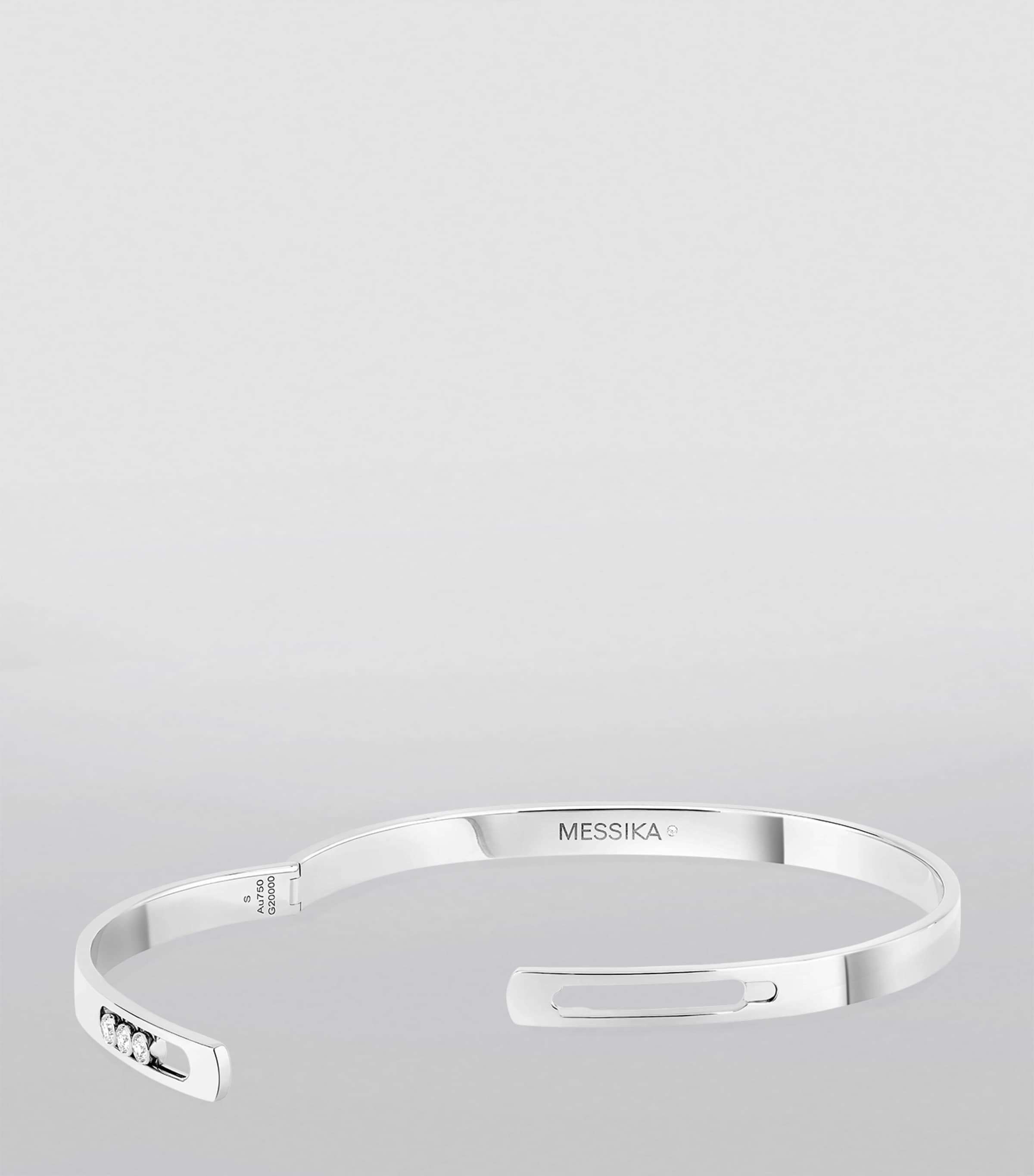White Gold and Diamond Move Noa Bangle WHITE GOLD Image 2