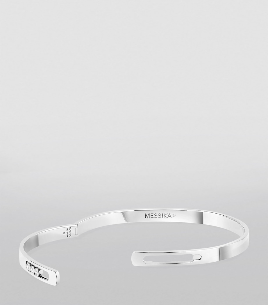 White Gold and Diamond Move Noa Bangle WHITE GOLD Image 2