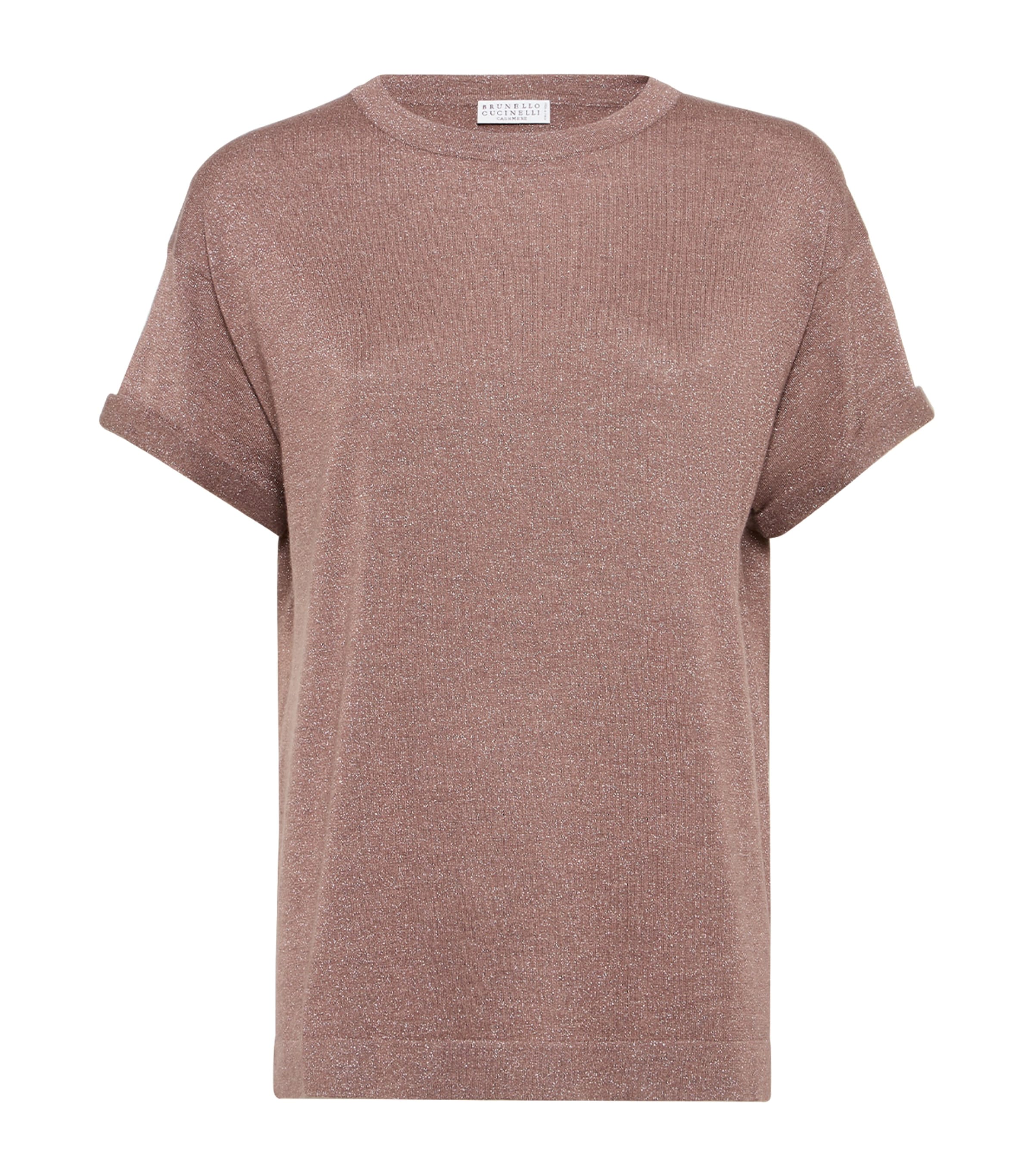 Brunello Cucinelli Cashmere-blend Sparkling T-shirt In Multi