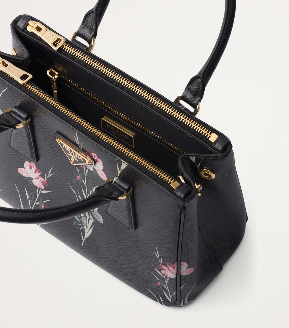 Small Leather Floral Galleria Top-Handle Bag F0002 Image 4