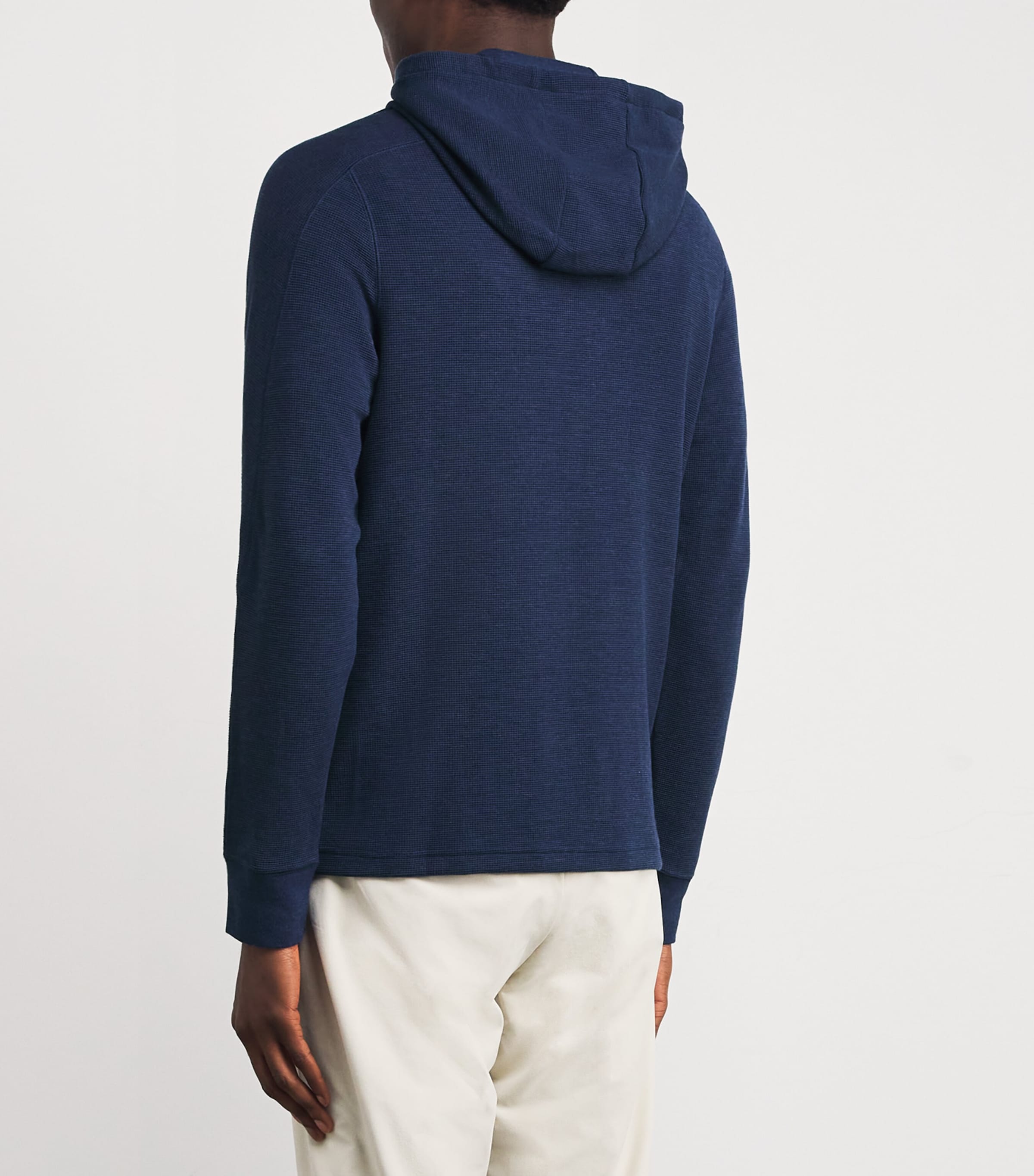 Waffle-Knit Hoodie SPRING NAVY HEATHER Image 4