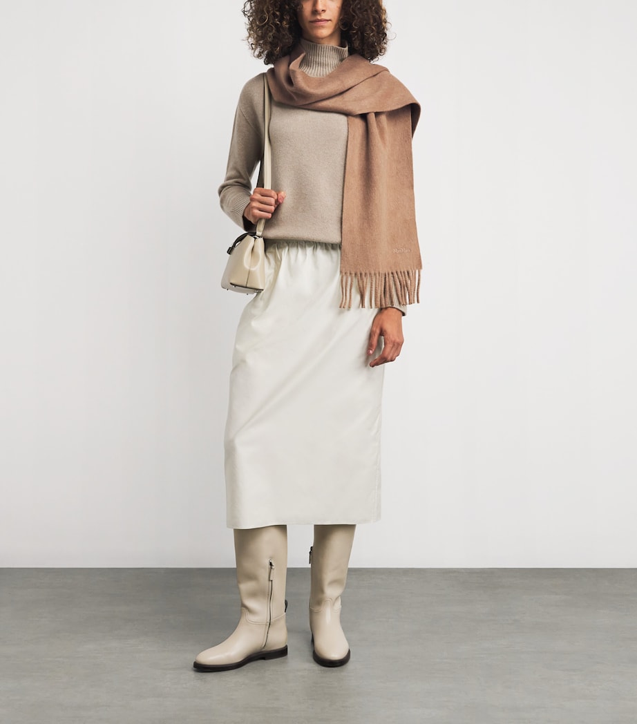 Wool Fringe Scarf CAMEL Image 3