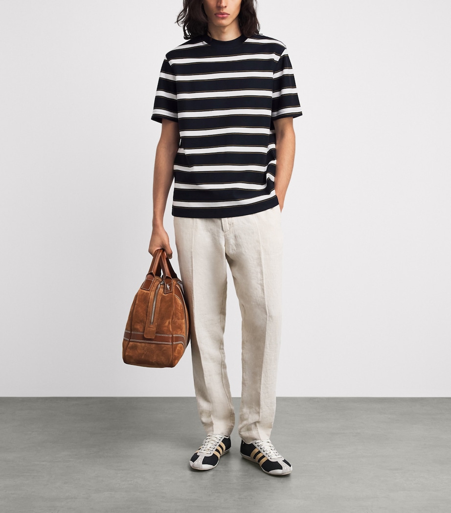 Barbour Mens Stripe T-Shirt Dark Navy Image 2