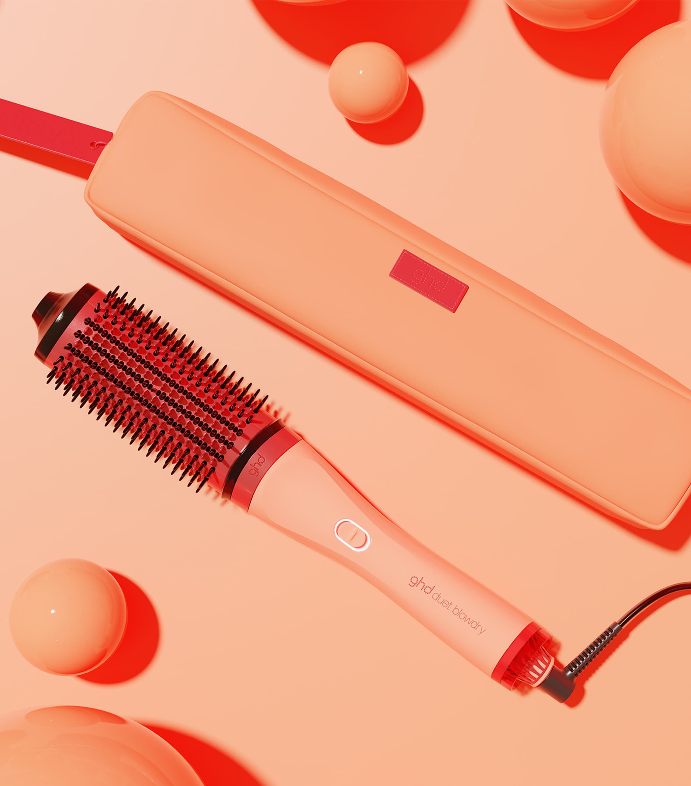 ghd Duet Blowdry Hair Dryer Brush Sunkissed Peach Image 2