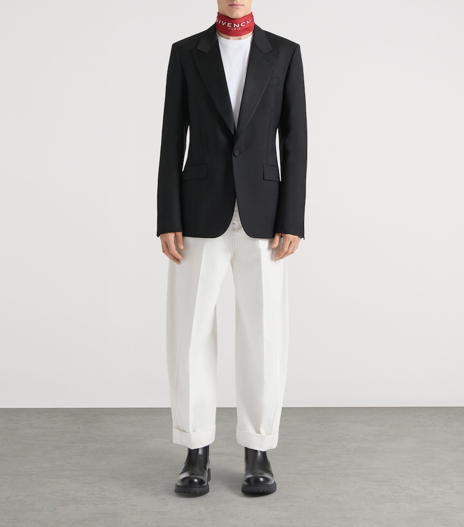 Silk Barrel-Leg Trousers WHITE Image 2