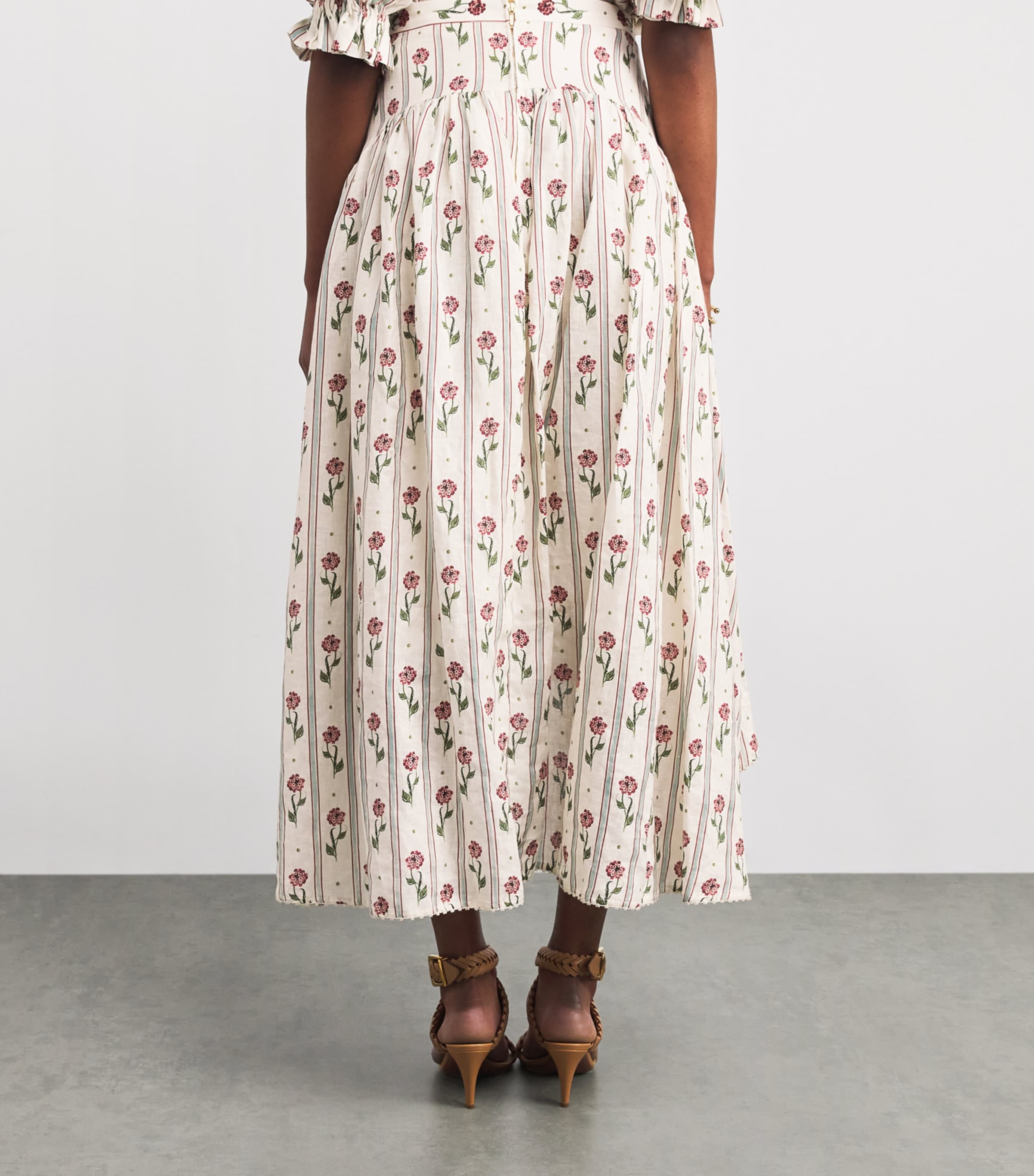 Linen Curua Midi Skirt MULTICOLOUR Image 4