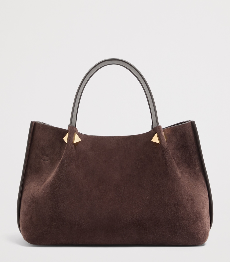 Valentino Garavani Small Suede VLogo Signature Tote Bag Image 4