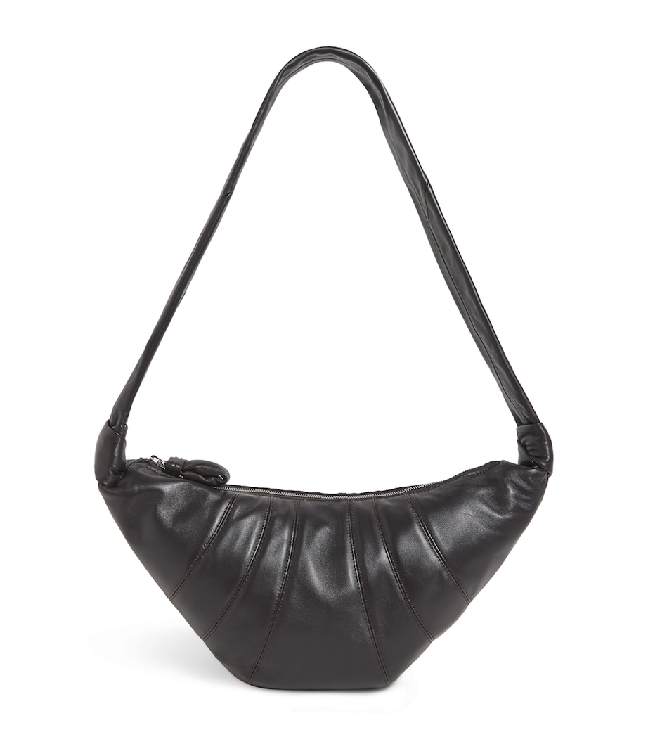 Lemaire Medium Grained Leather Croissant Shoulder Bag Dark Chocolate Image 1