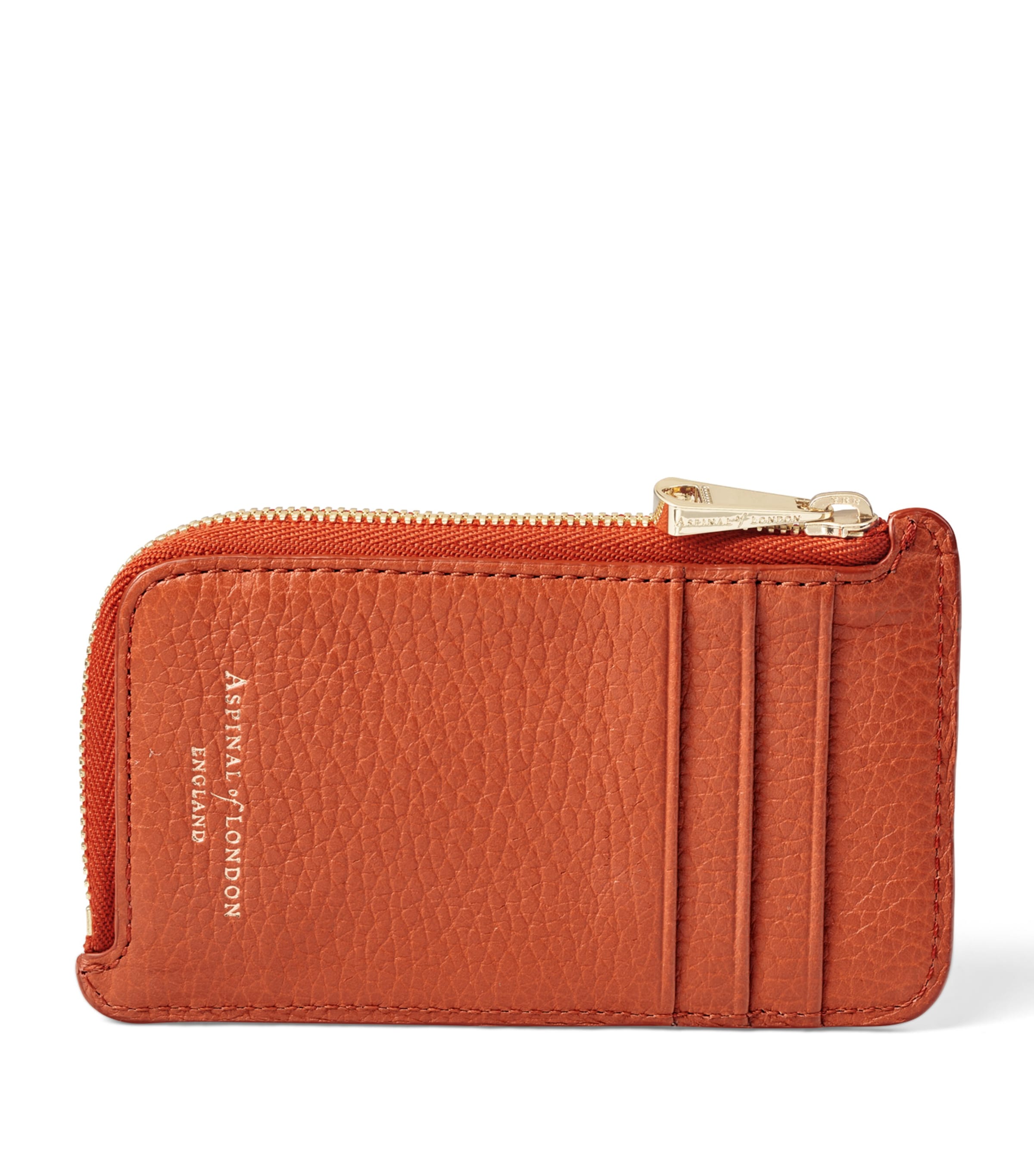 Aspinal Of London Leather Small Zipped Purse Marmalade Image 3