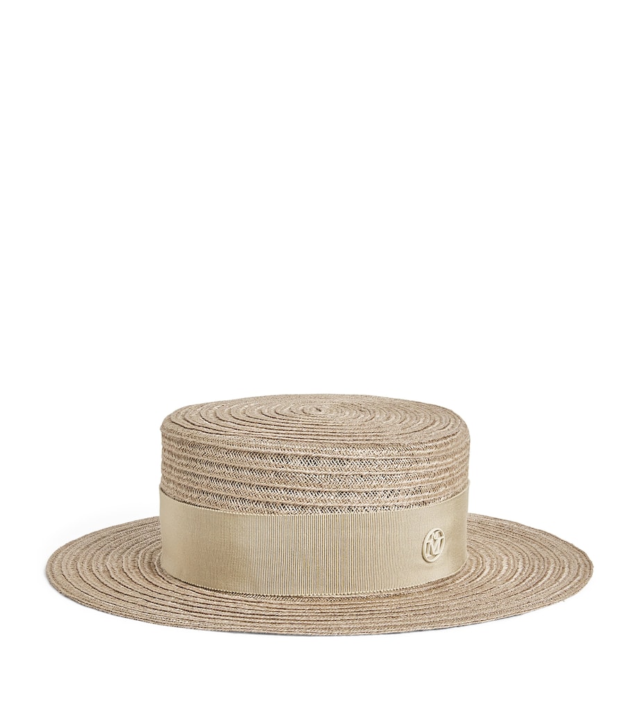 Maison Michel Straw Kiki Hat Linen Beige Image 1