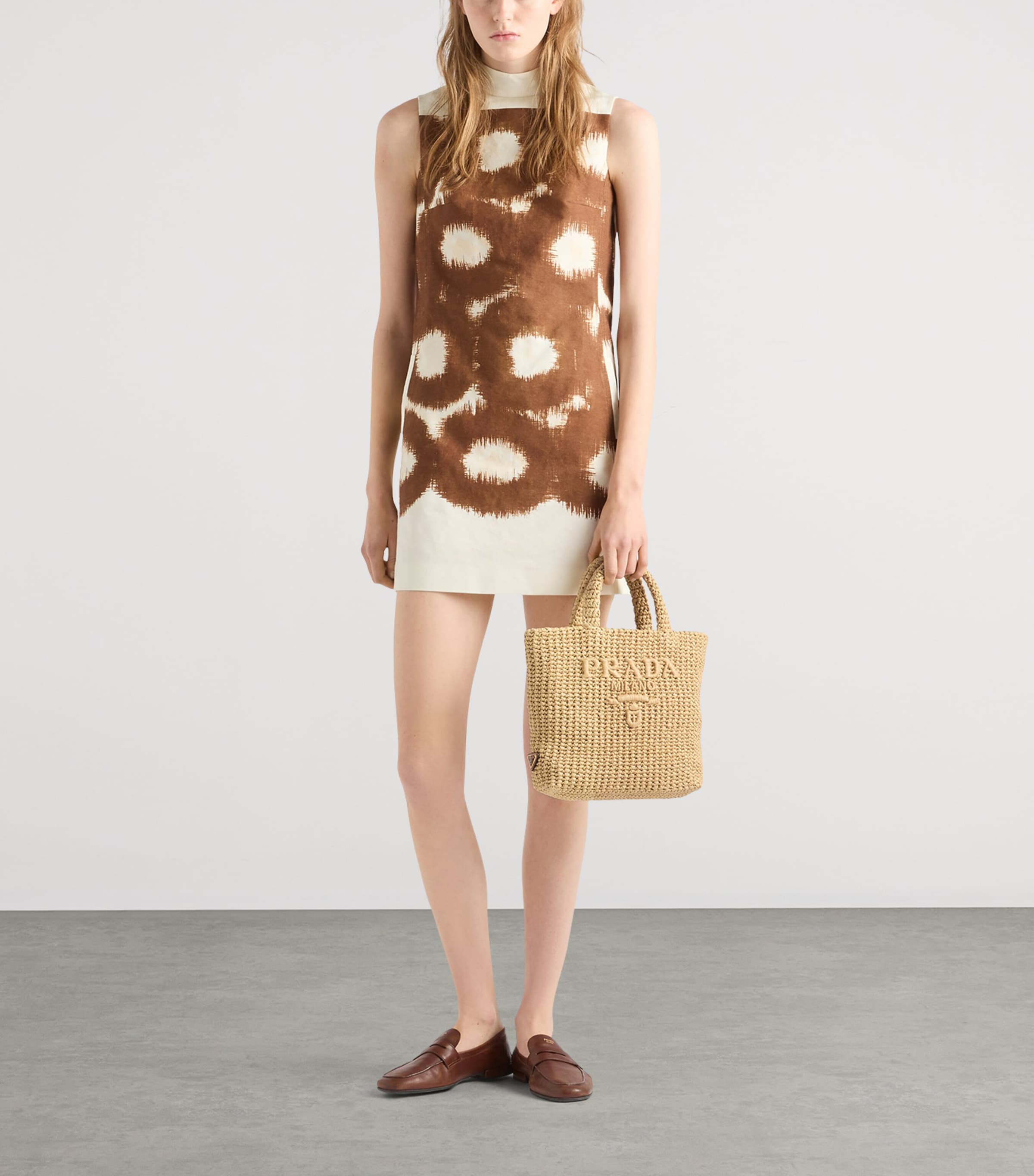 Prada Small Crochet Tote Bag Neutral Image 3
