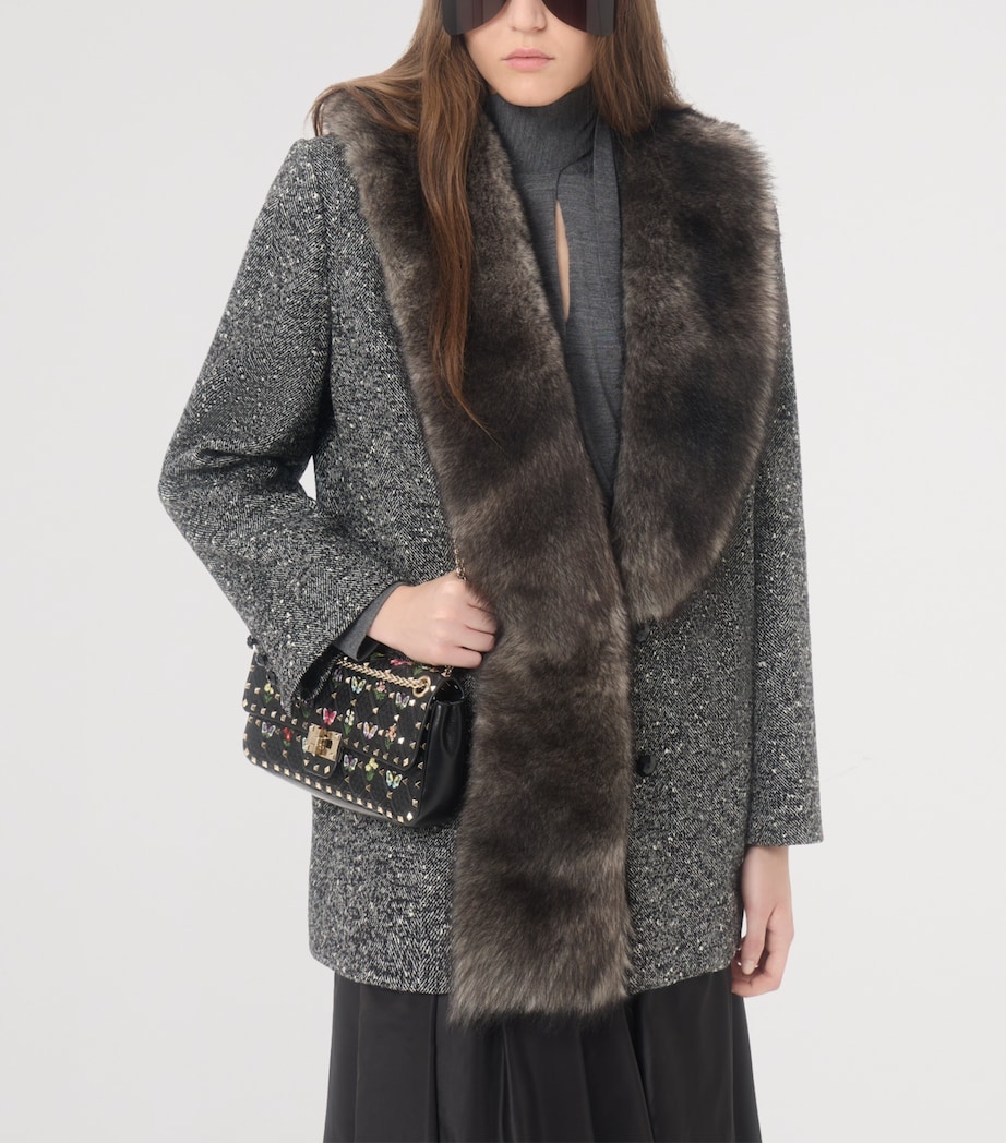 Valentino Womens Bouclé Caban Jacket Image 7