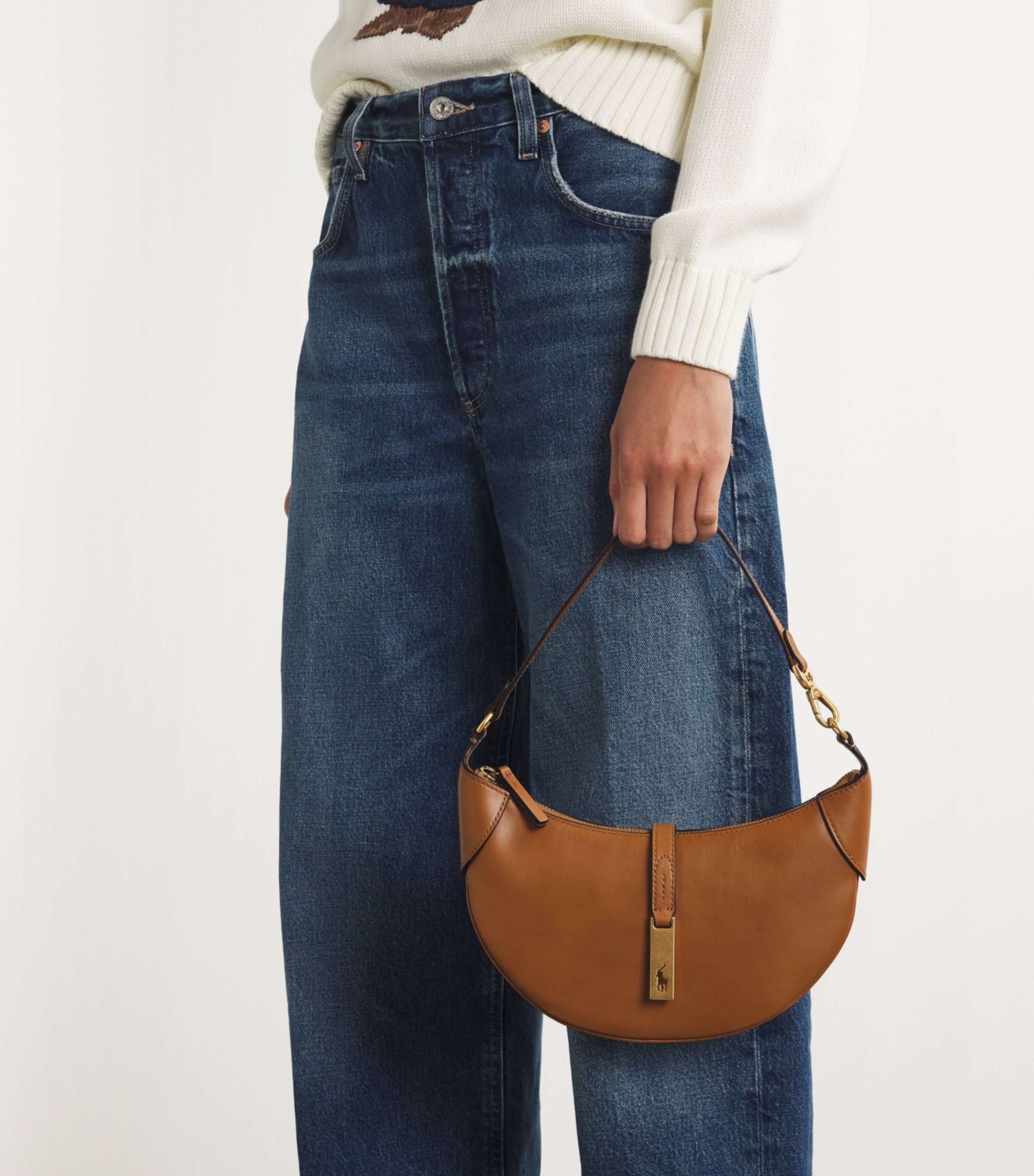 Polo Ralph Lauren Leather Polo ID Shoulder Bag Cla Tan Image 2