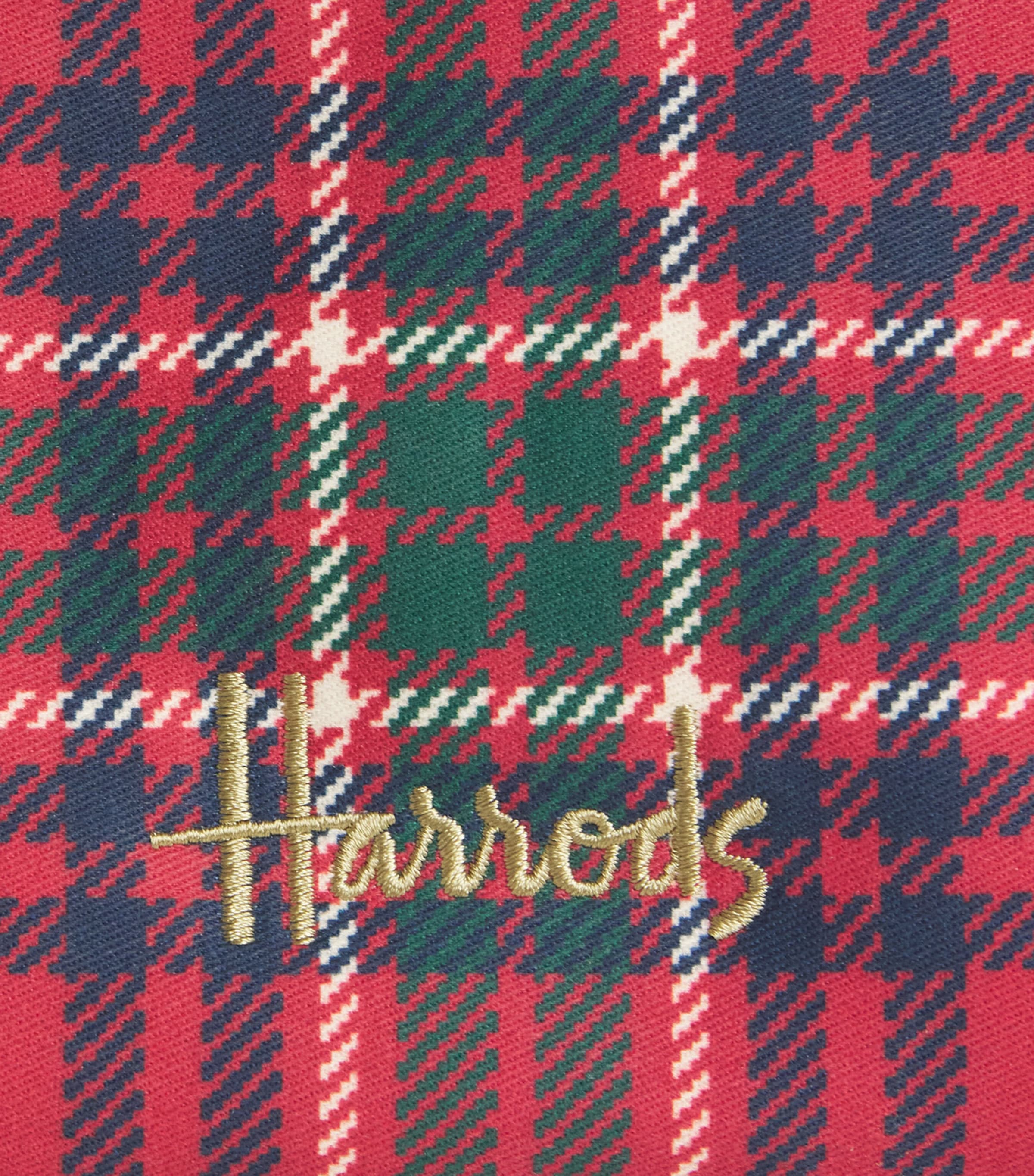 Harrods Medium Tartan Logo Pouch Red Image 4