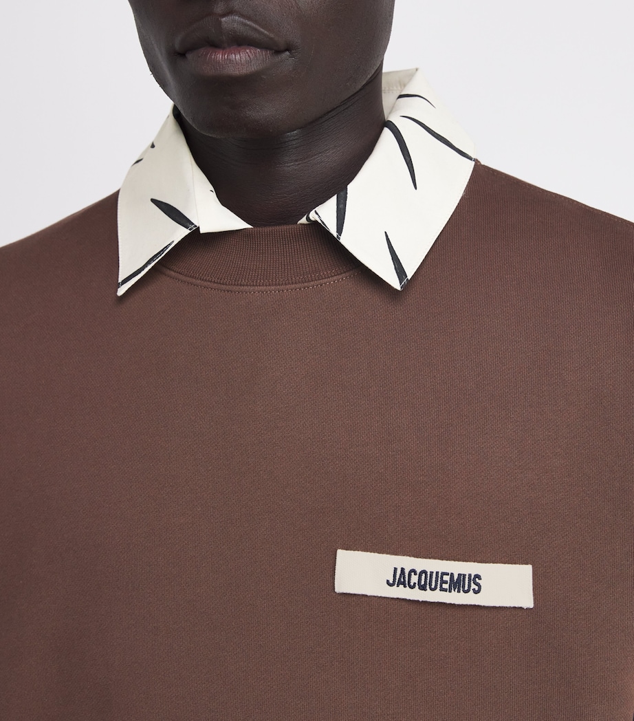 Cotton Logo Hoodie 880-DARK BROWN Image 6