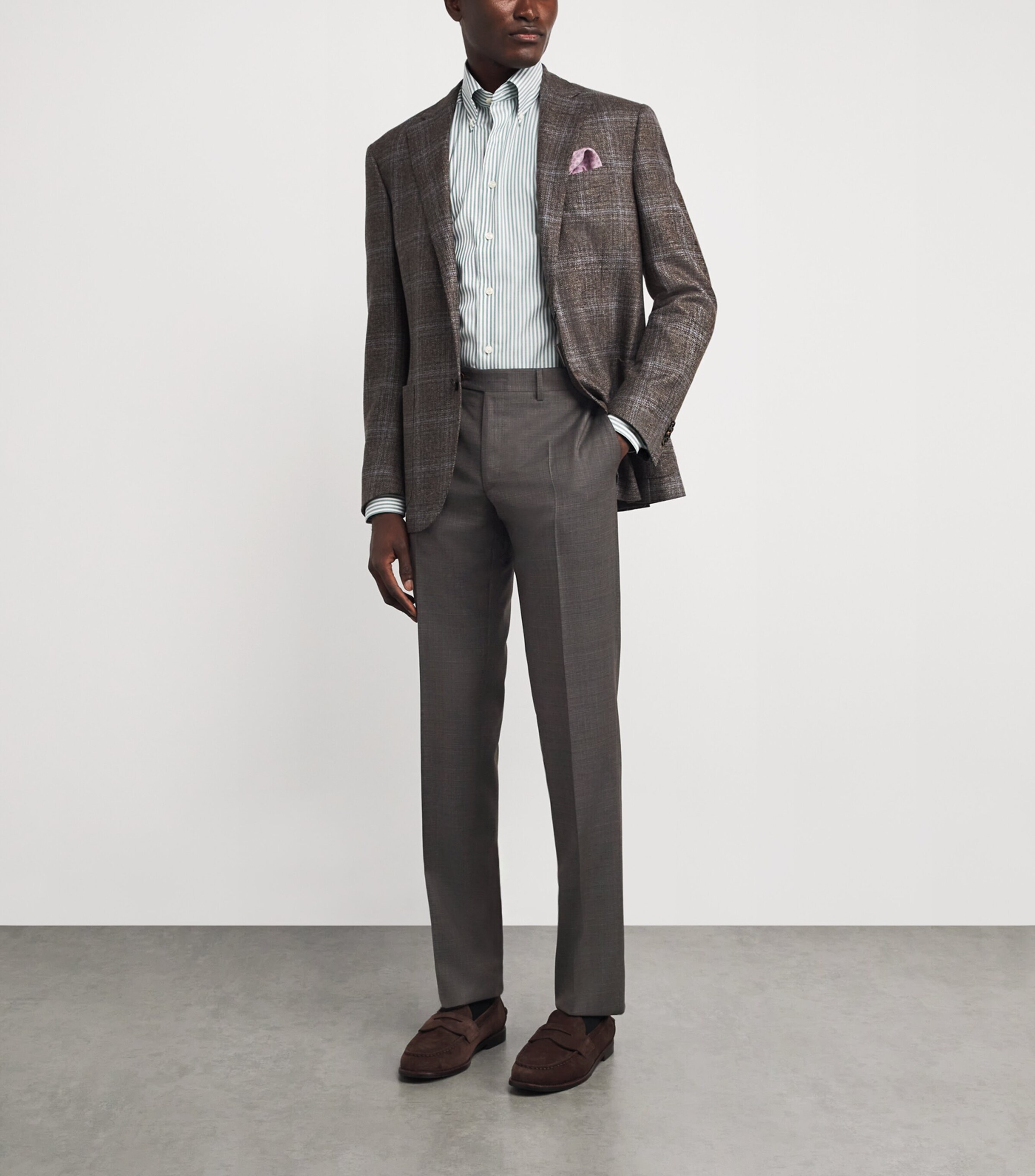 Canali Mens Wool Straight Trousers Image 2