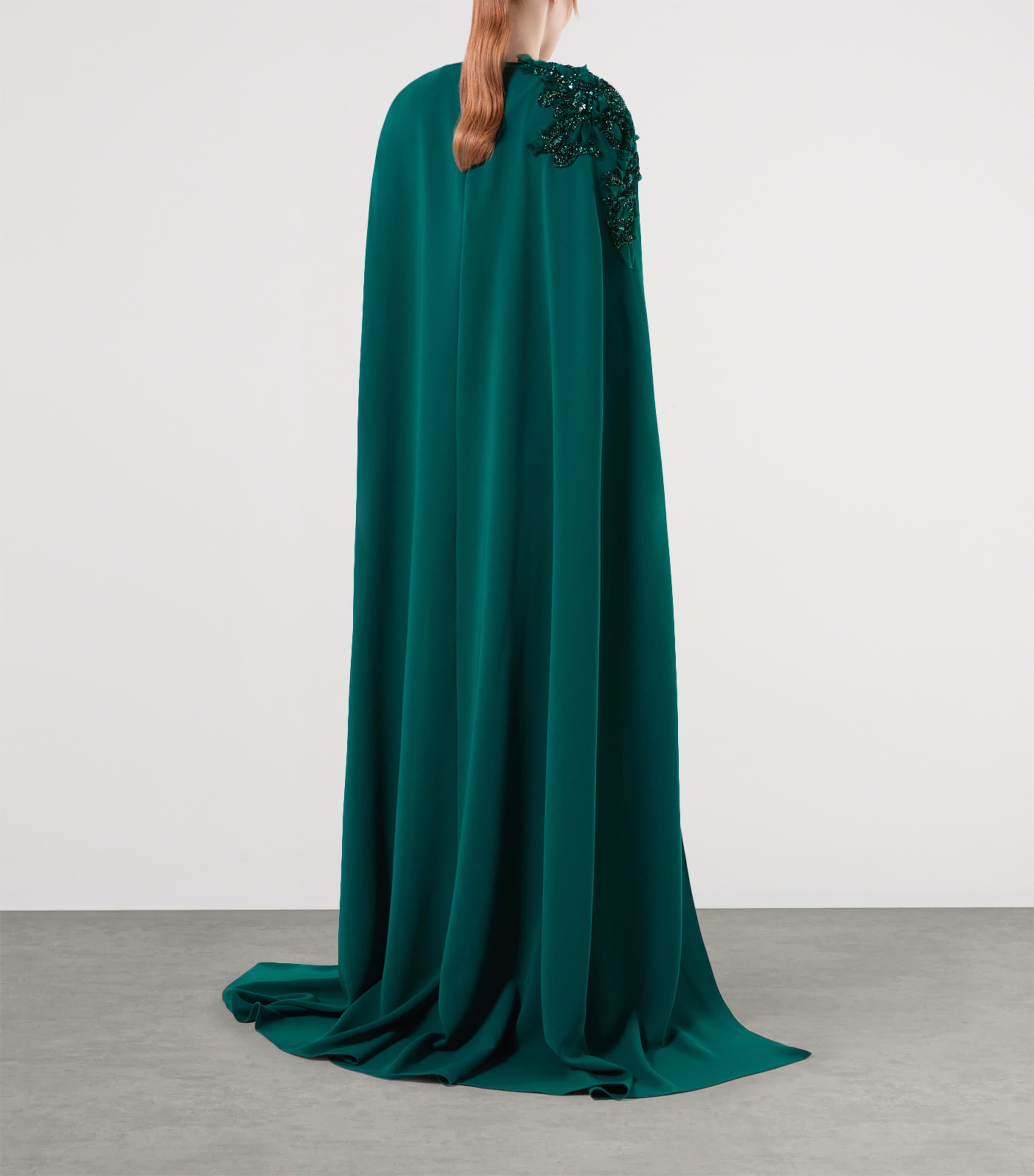 Marina Rinaldi Womens x Tony Ward Embellished Gown with Cape Oil Image 4