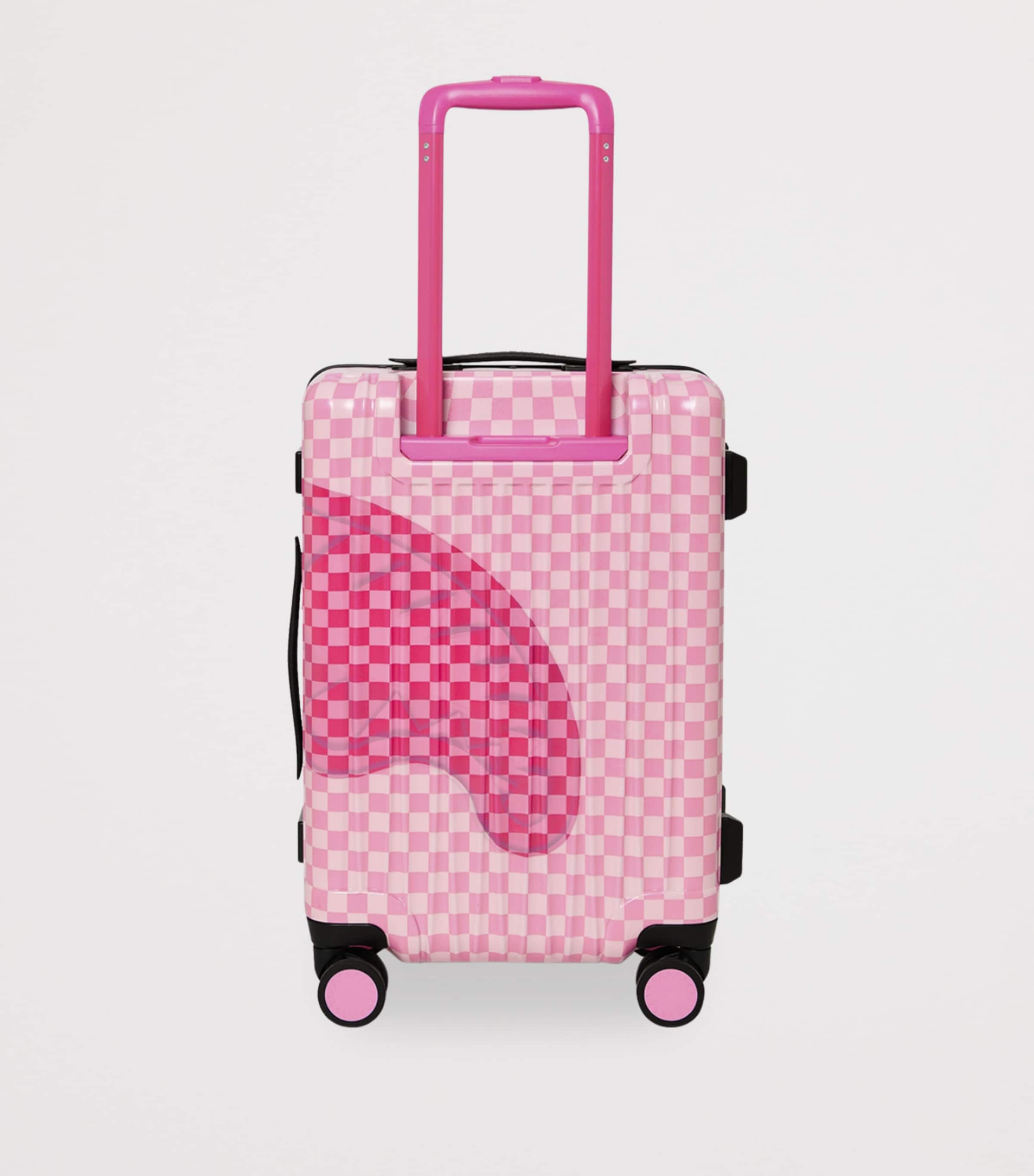 Sprayground Embossed Check Cabin Suitcase (55cm) Pink Sharks In Paris Image 2