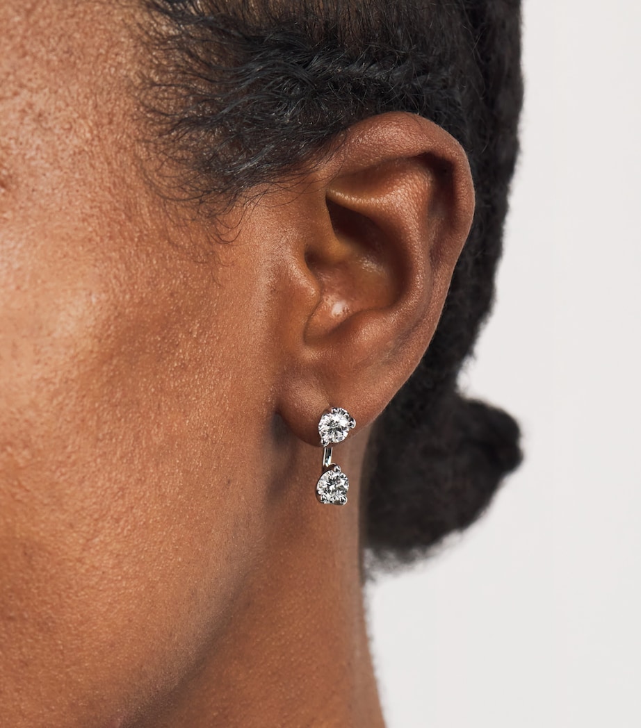 White Gold and Diamond Orbit Single Earring WHITE GOLD Image 2