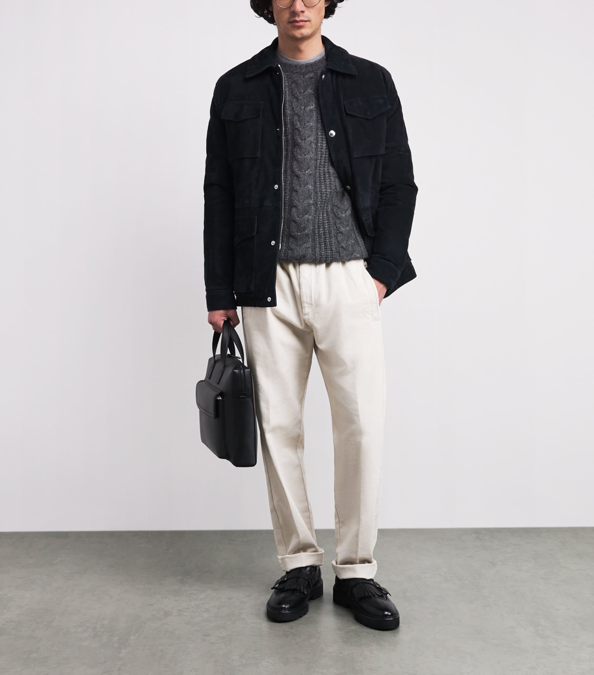 Stretch-Cotton Elasticated Trousers SABBIA Image 2