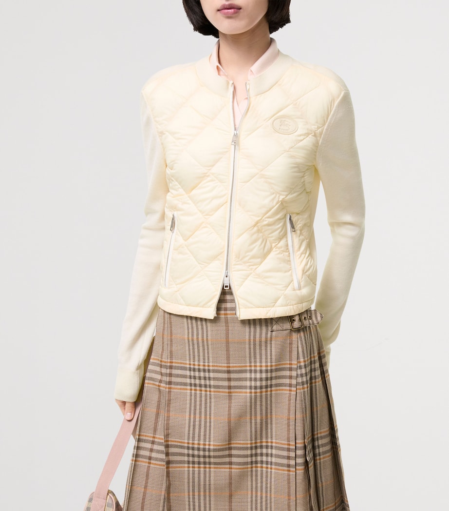 Burberry Womens Quilted Jacket Ceramic White Image 2