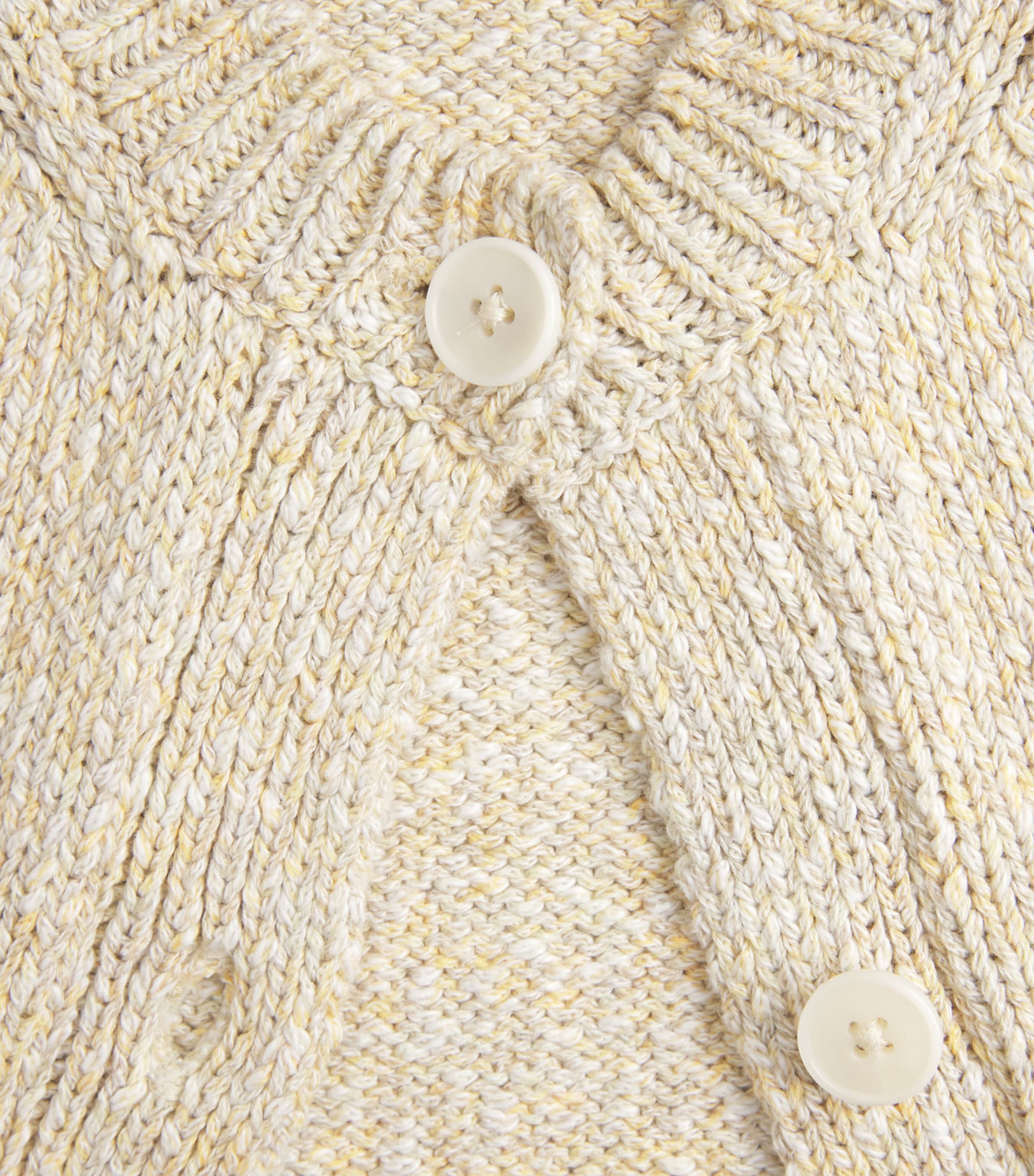 ME+EM Womens Cotton Knitted Button-Up Cardigan Yellow Mouline Image 6