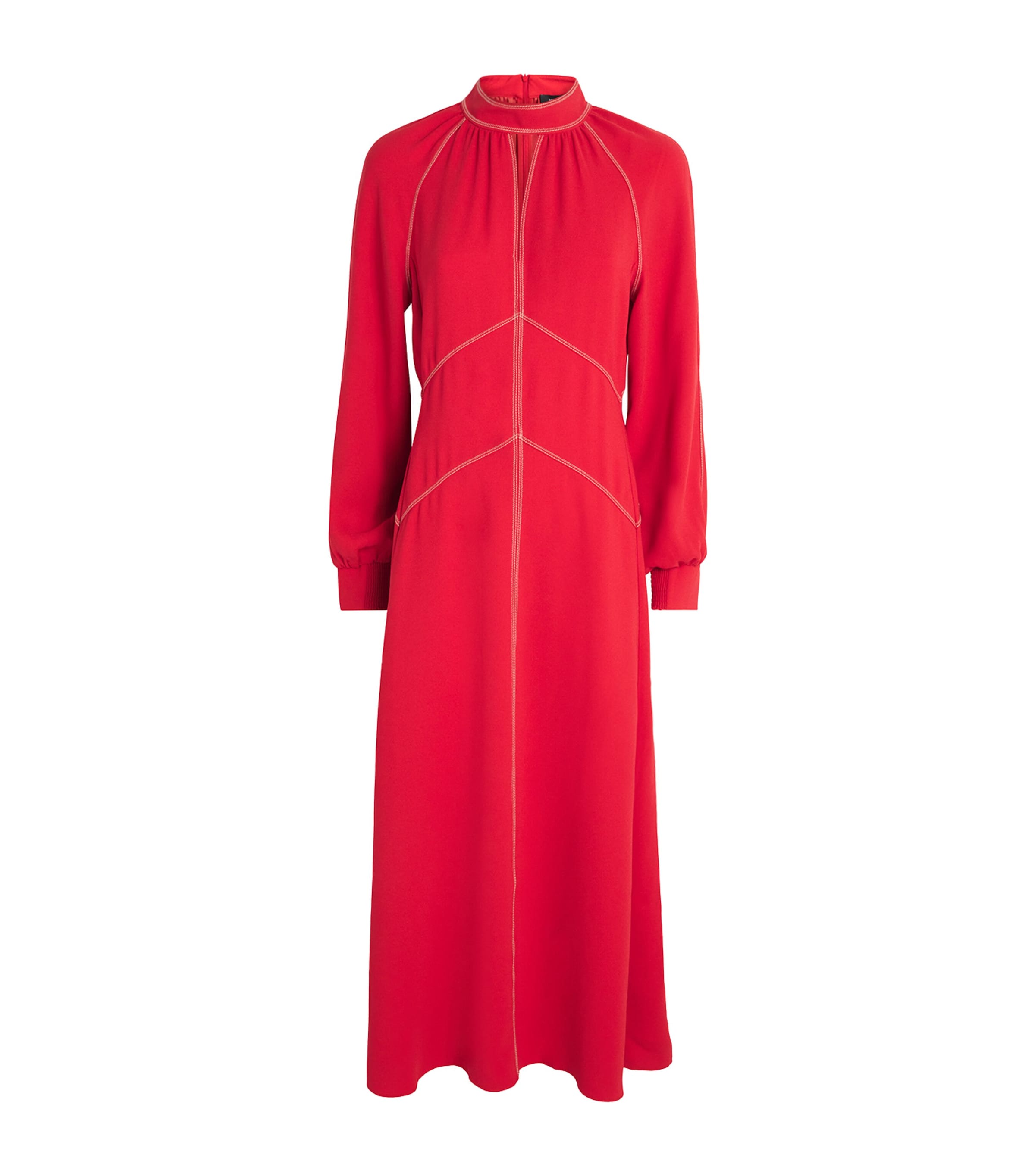 Me+em Contrast-stitch Panelled Maxi Dress In Red