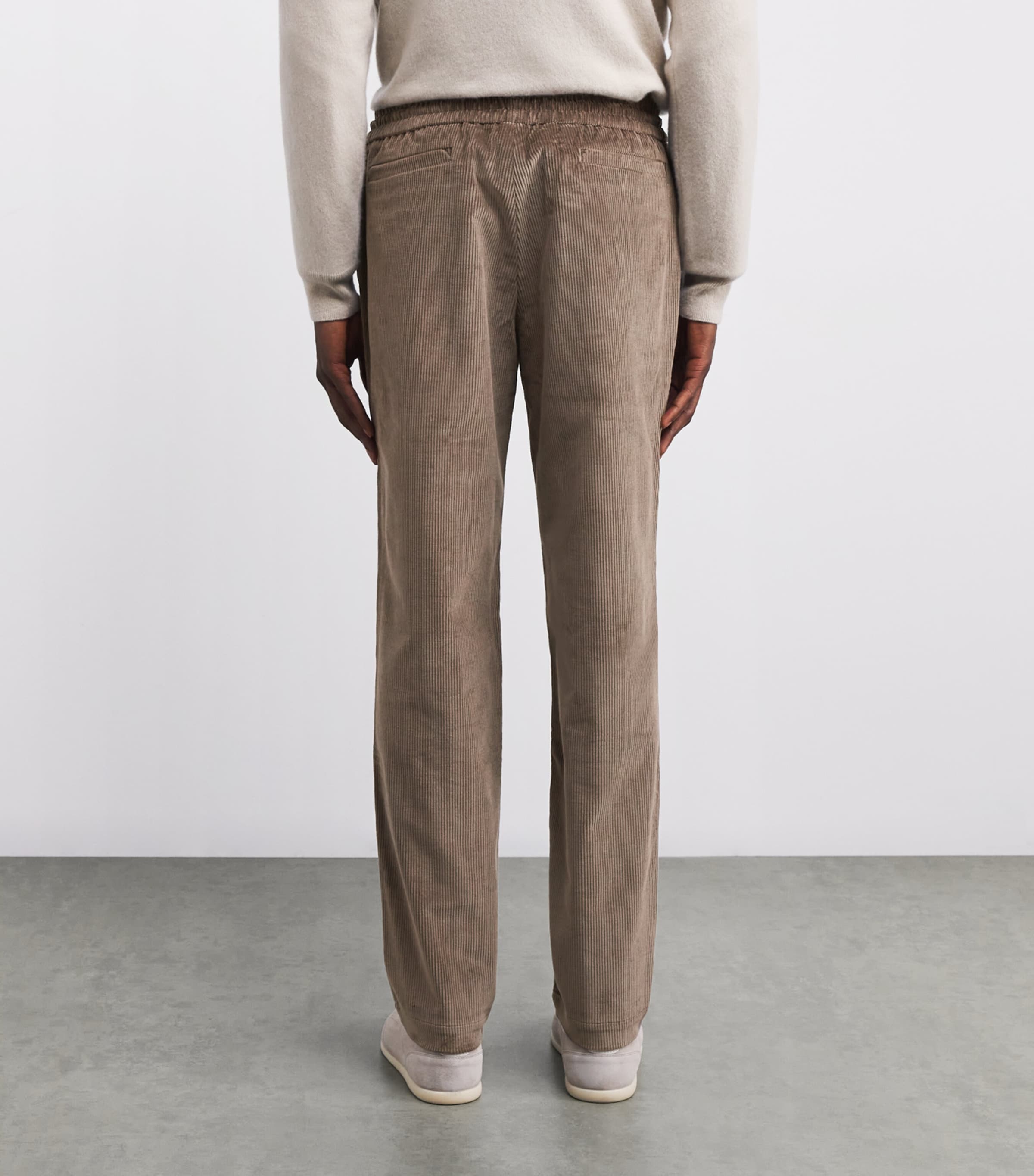 Cotton-Blend Corduroy Drawstring Trousers STEEL GREY N21 Image 4