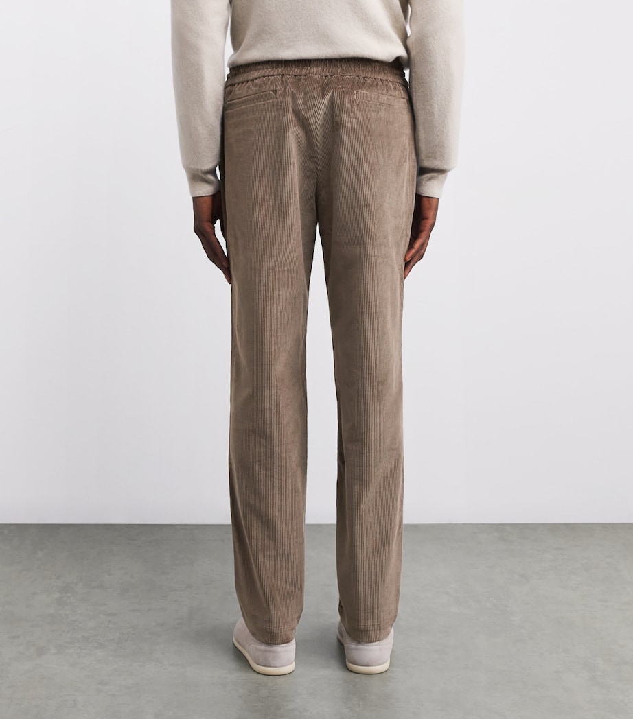 Cotton-Blend Corduroy Drawstring Trousers STEEL GREY N21 Image 4