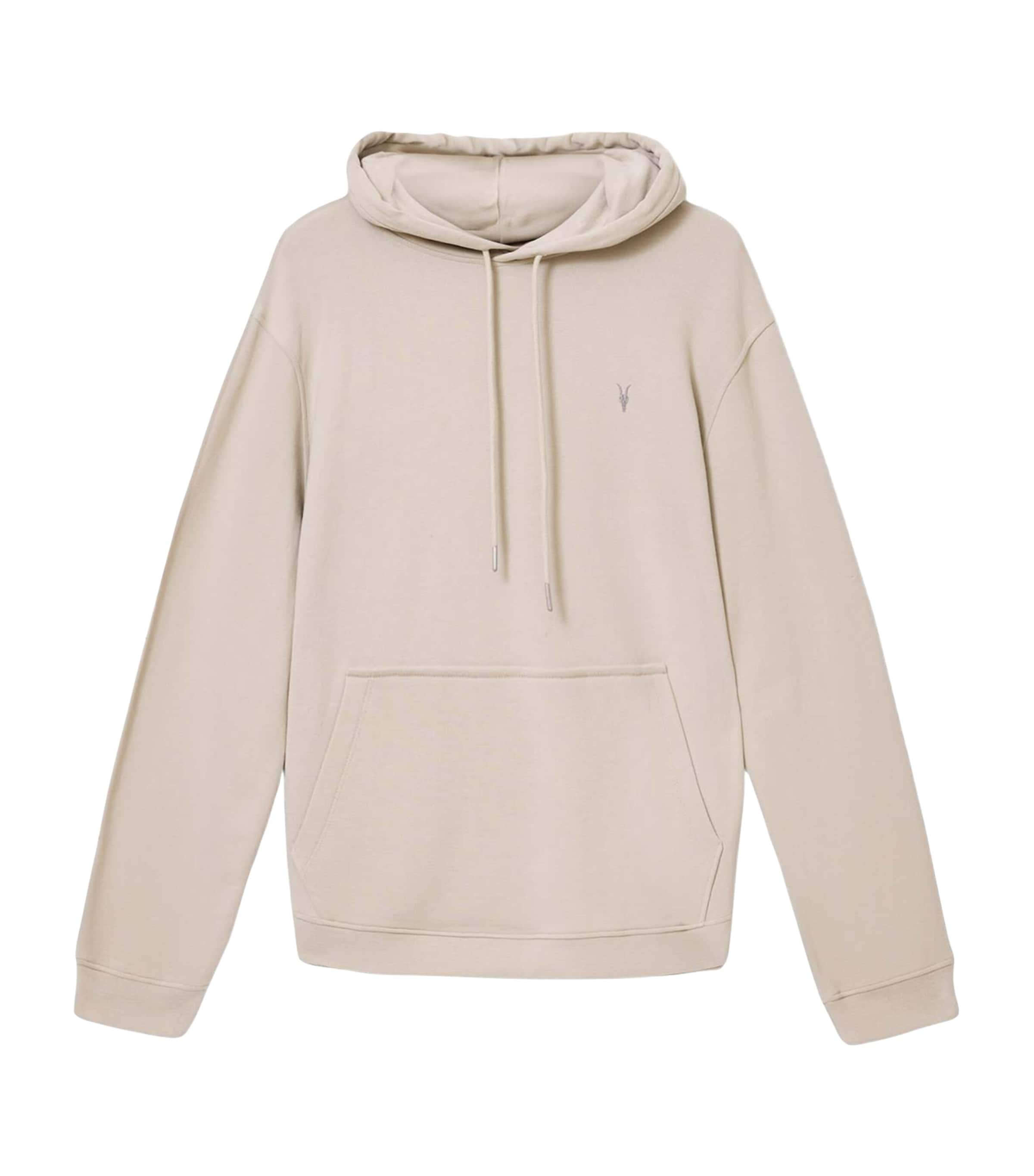 AllSaints Mens Organic-Recycled Cotton Asher Hoodie Sandstone Brown Image 1