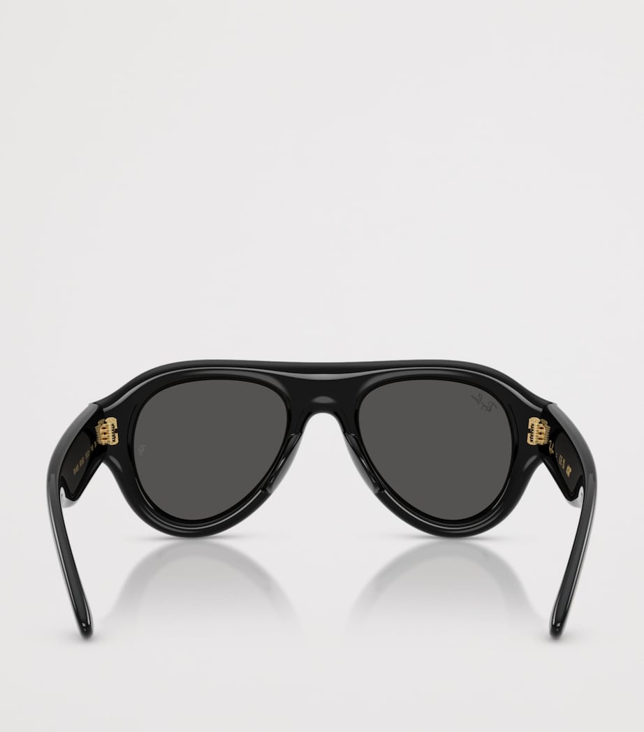 Ray-Ban Aviator Puffer Sunglasses Black Image 3