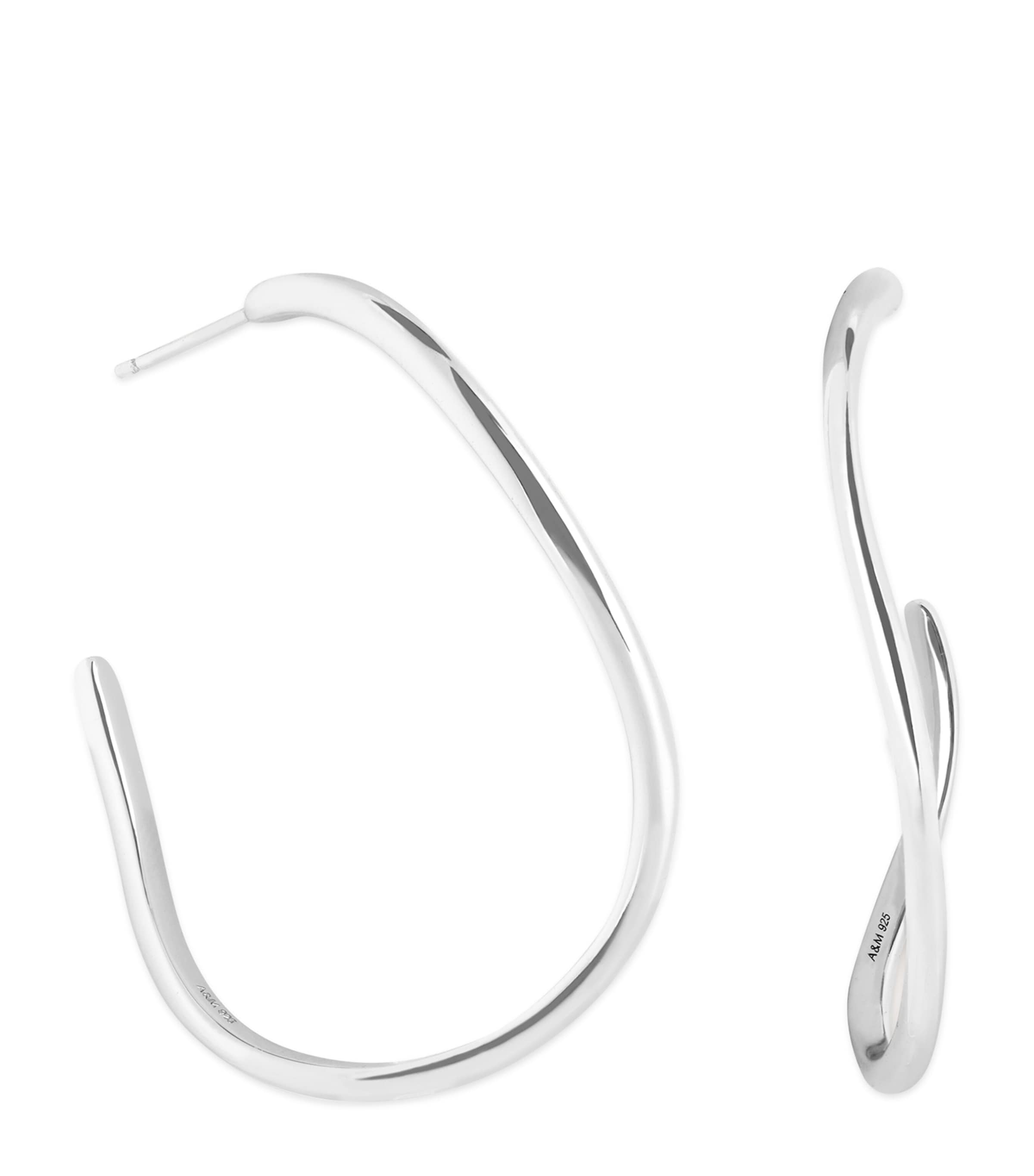 Astrid & Miyu Rhodium-plated Silver Infinite Hoop Earrings In Silver