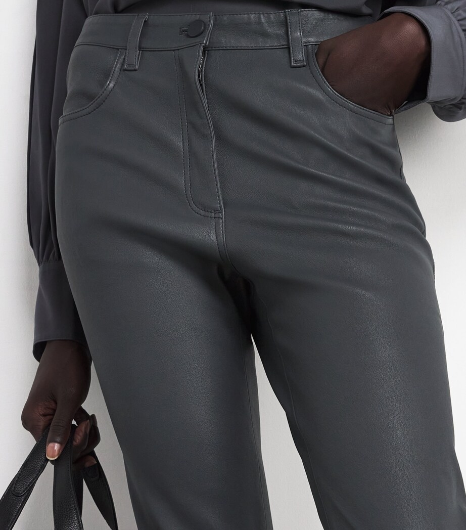 Lambskin Duke Slim Trousers SMOKE Image 6