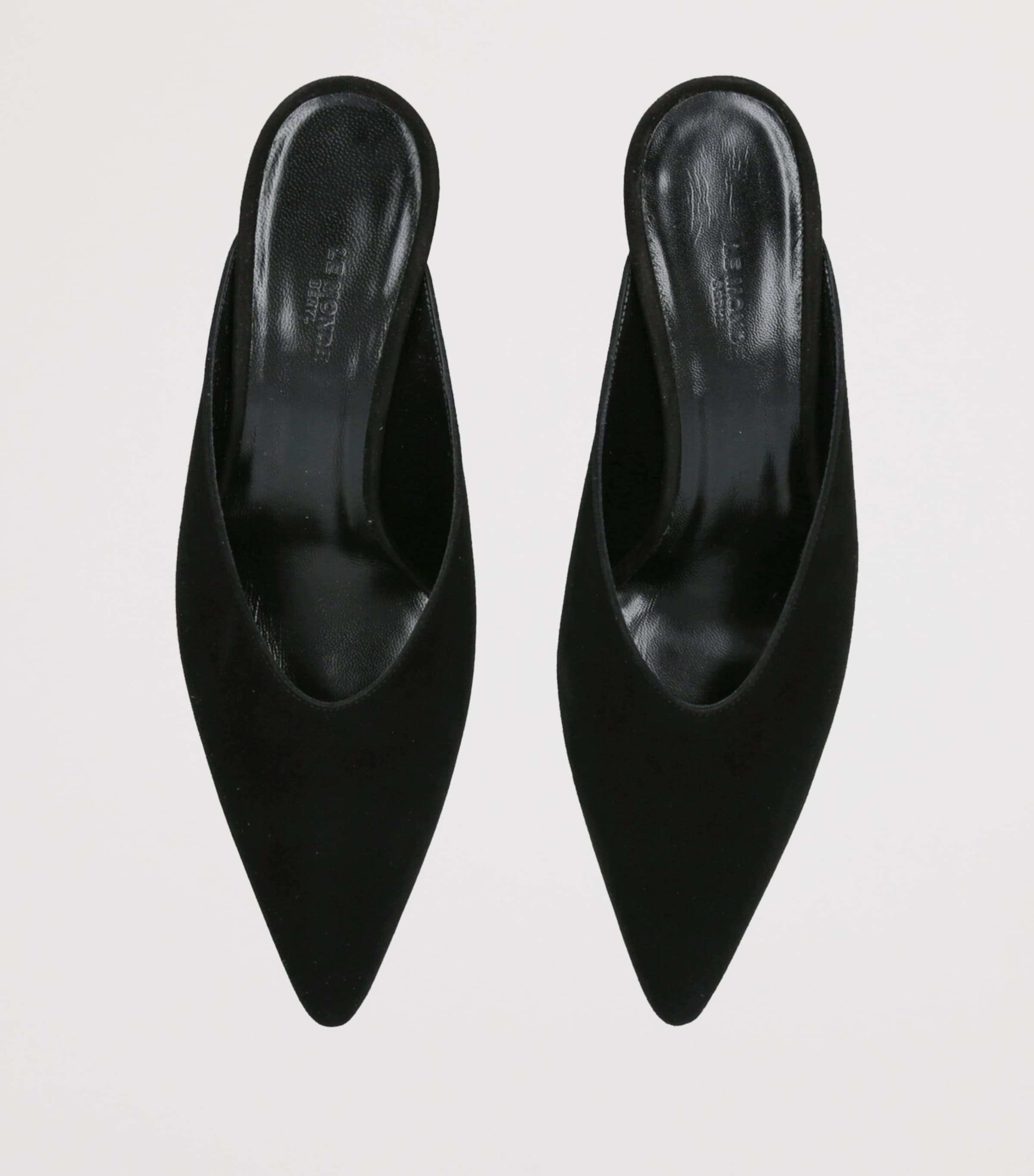 Suede Micro Wedge Mules 40 BLACK Image 4