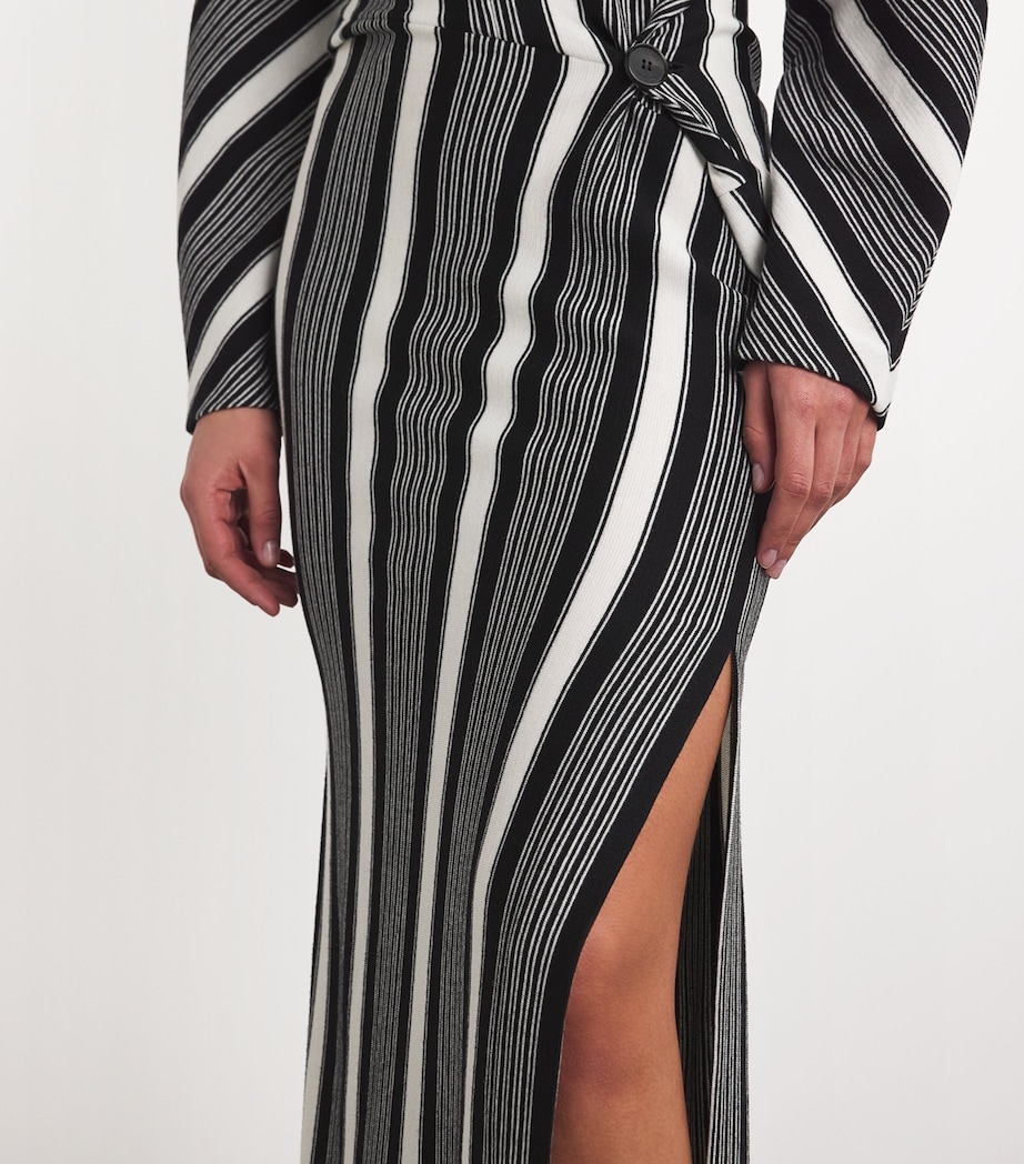 Missoni Black Wool Stripe Wrap Maxi Dress | Harrods TZ Missoni Black Wool Stripe Wrap Maxi Dress | Harrods TZ