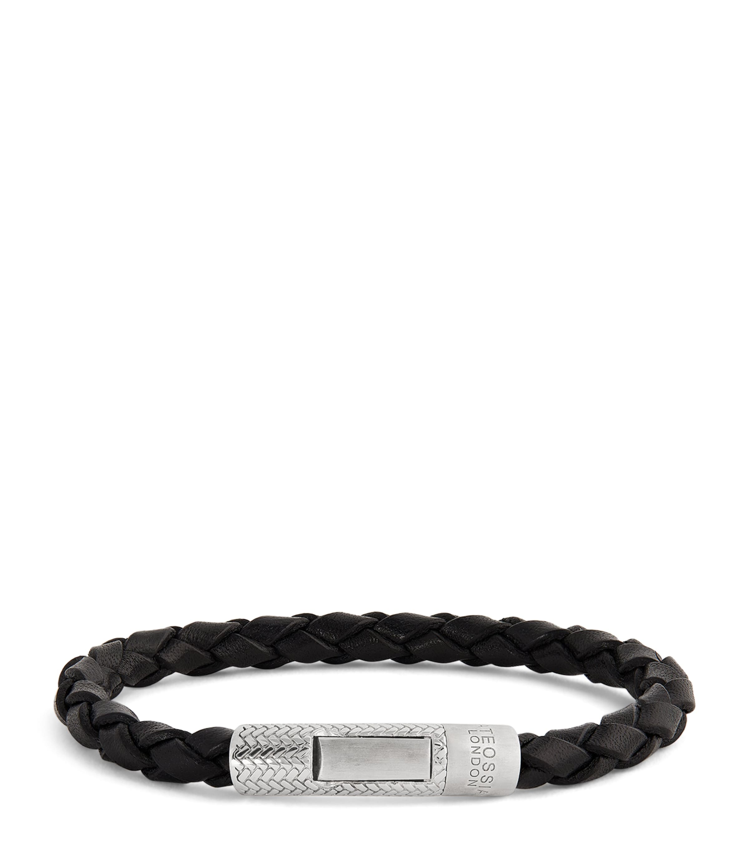 Tateossian Herringbone Click Pelle Bracelet In Silver