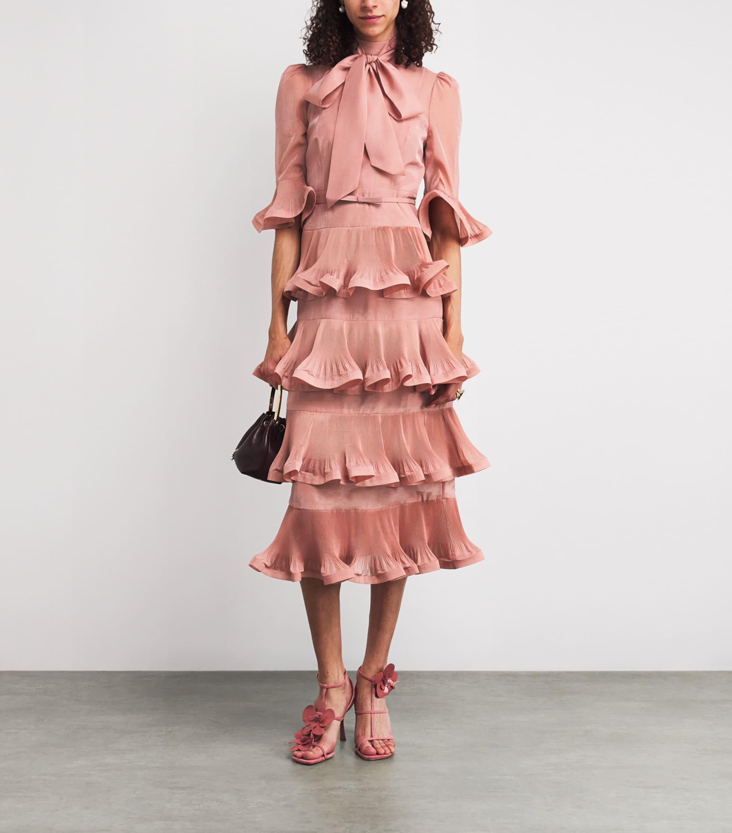 Tiered Midi Dress LIP LIPSTICK Image 2