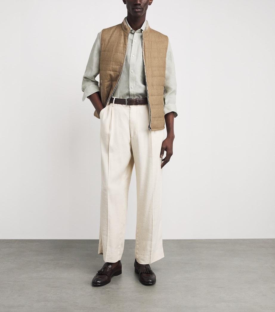 Corneliani Mens Reversible Padded Gilet Natural / Beige Image 2