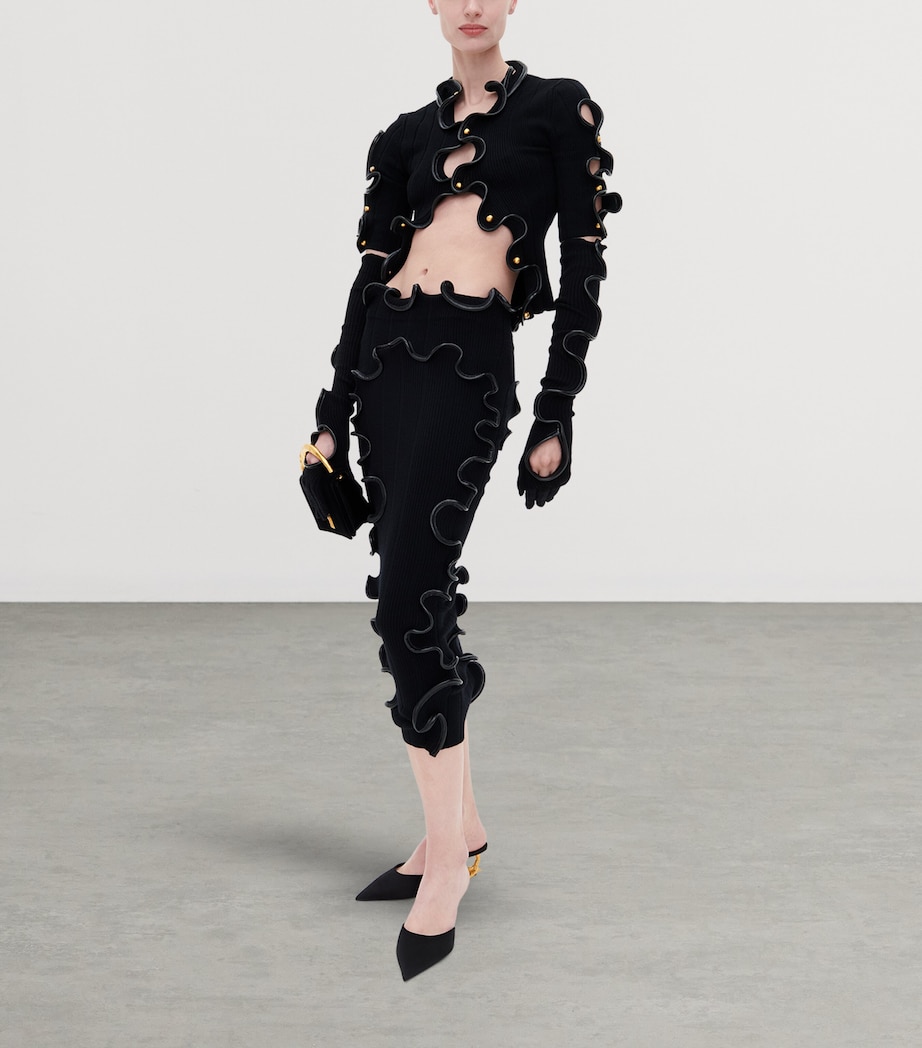 Schiaparelli Ruffle Gloves Black Image 3