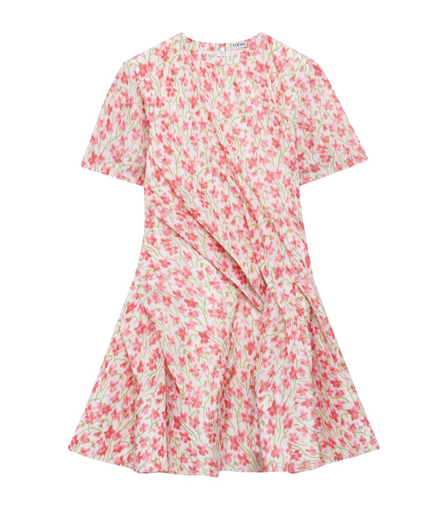 Floral Twisted Mini Dress WHITE/PINK Image 1