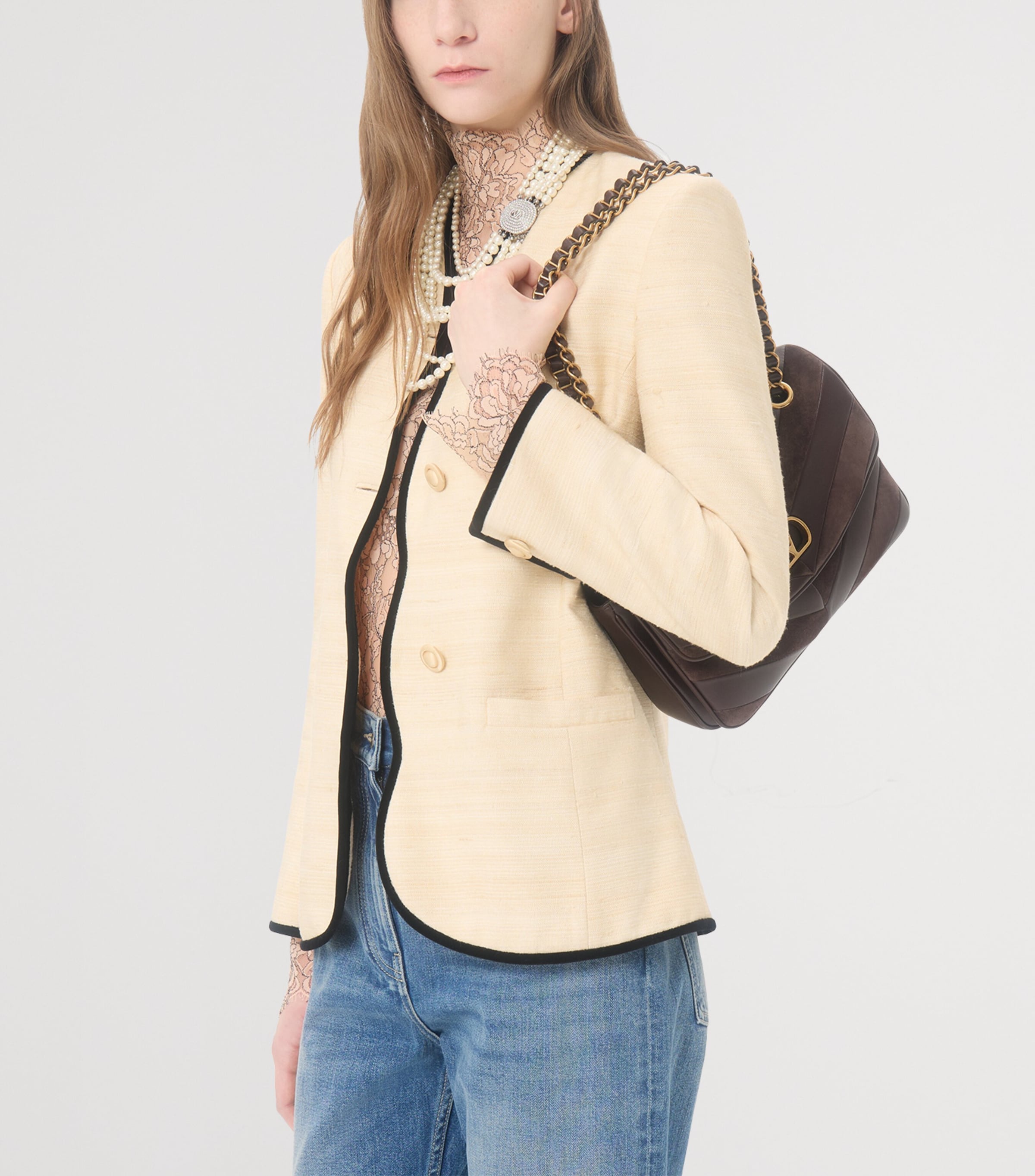 ヤ*ウ様 【美品】VALENTINO ナイロンベージュパンツ 2023SSコレク Valentino Multi Silk-Linen Collarless Blazer | Harrods US