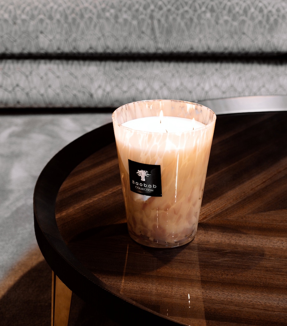 Baobab Collection White Pearls Candle (16cm) White Image 2