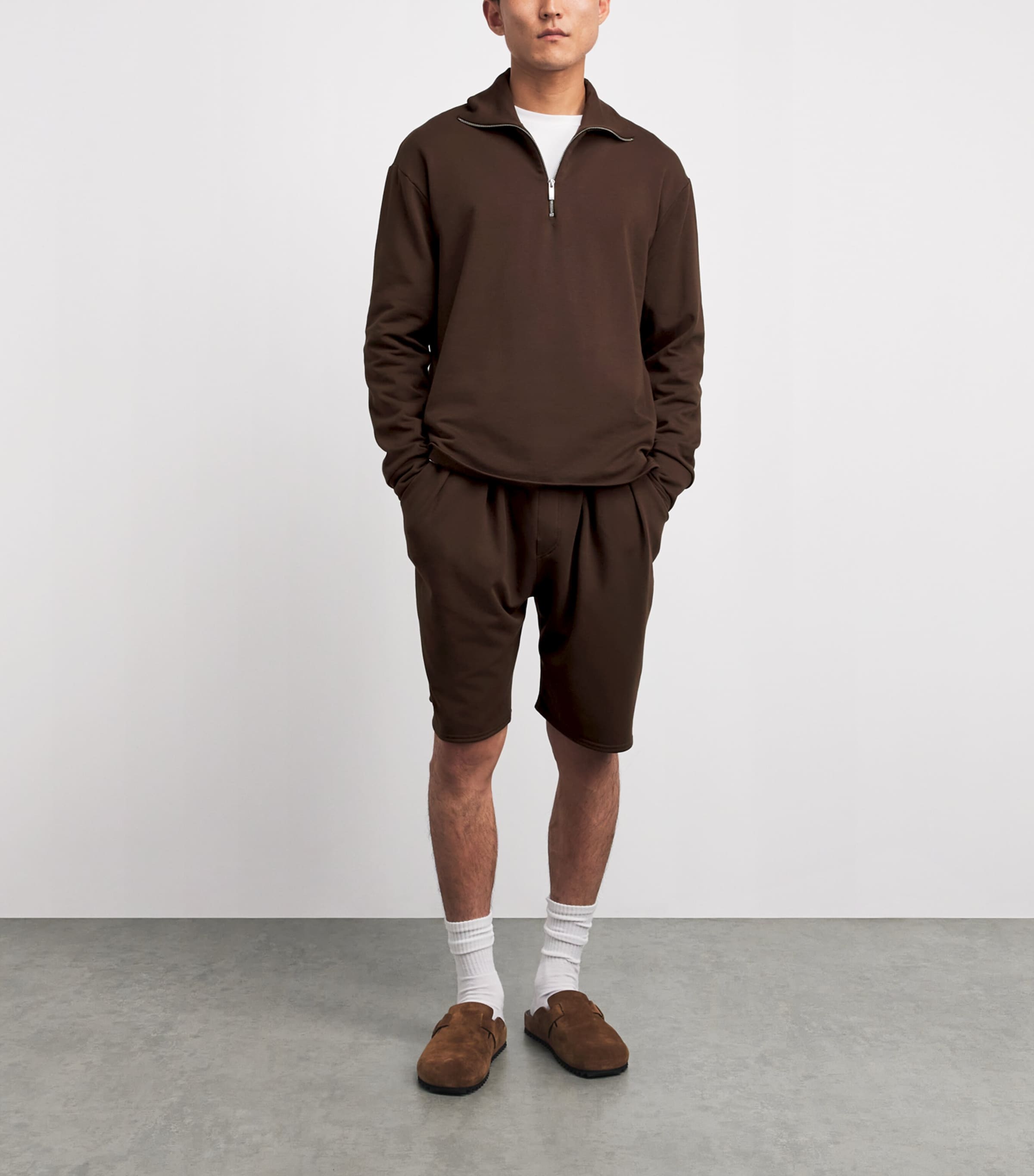Homebody Mens Jersey Snuggle Shorts Coffee Bean Image 2