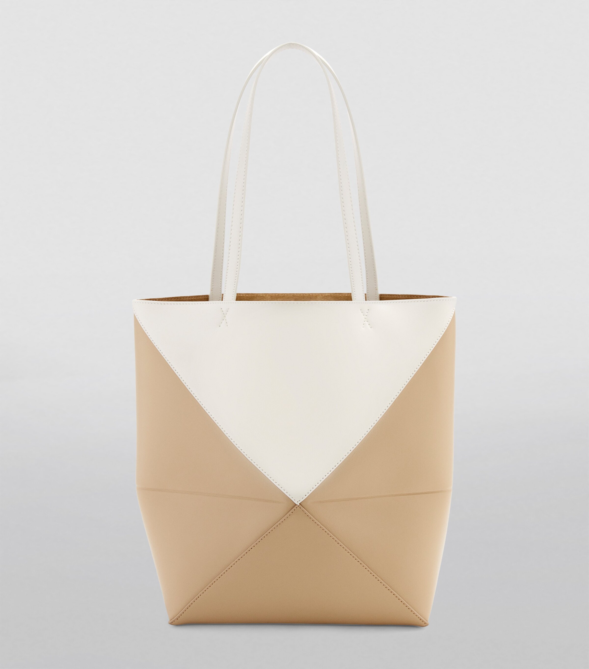 LOEWE White Medium Leather Puzzle Fold Tote Bag | Harrods US
