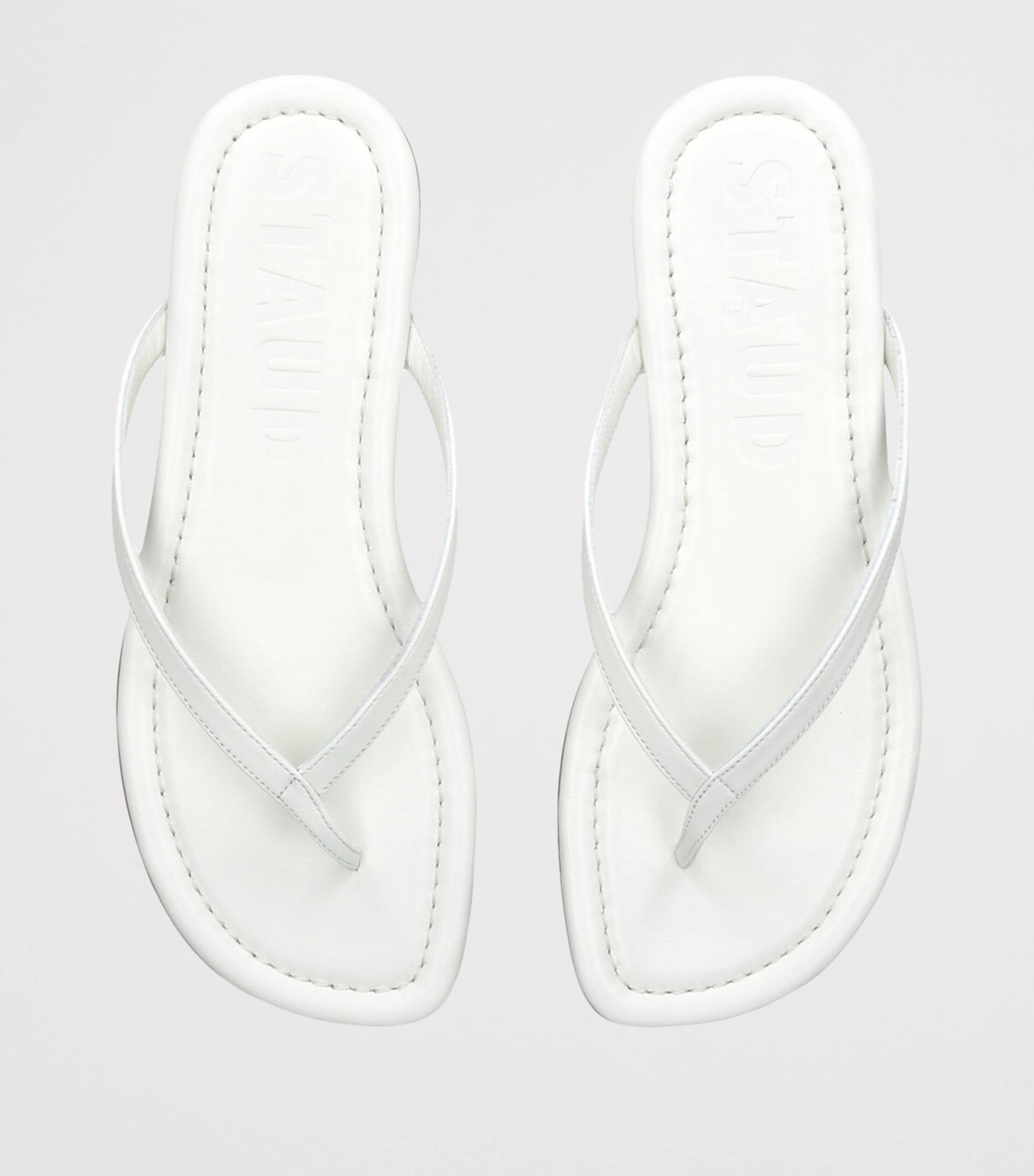 STAUD Leather Freja Flip Flops White Image 4
