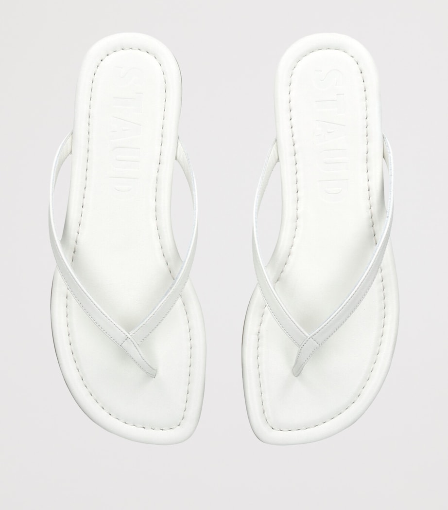 STAUD Leather Freja Flip Flops White Image 4
