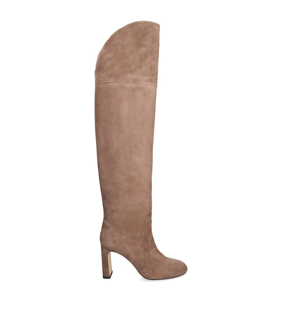 Suede Babette Tubo Over-The-Knee Boots 85 TAUPE Image 1