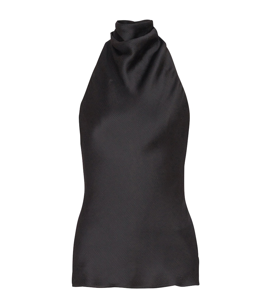 Silk Crepe Halterneck Top 0PA NOIR Image 1