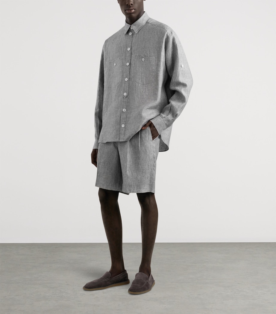 Linen Shirt S8290-MELANGE GREY Image 2
